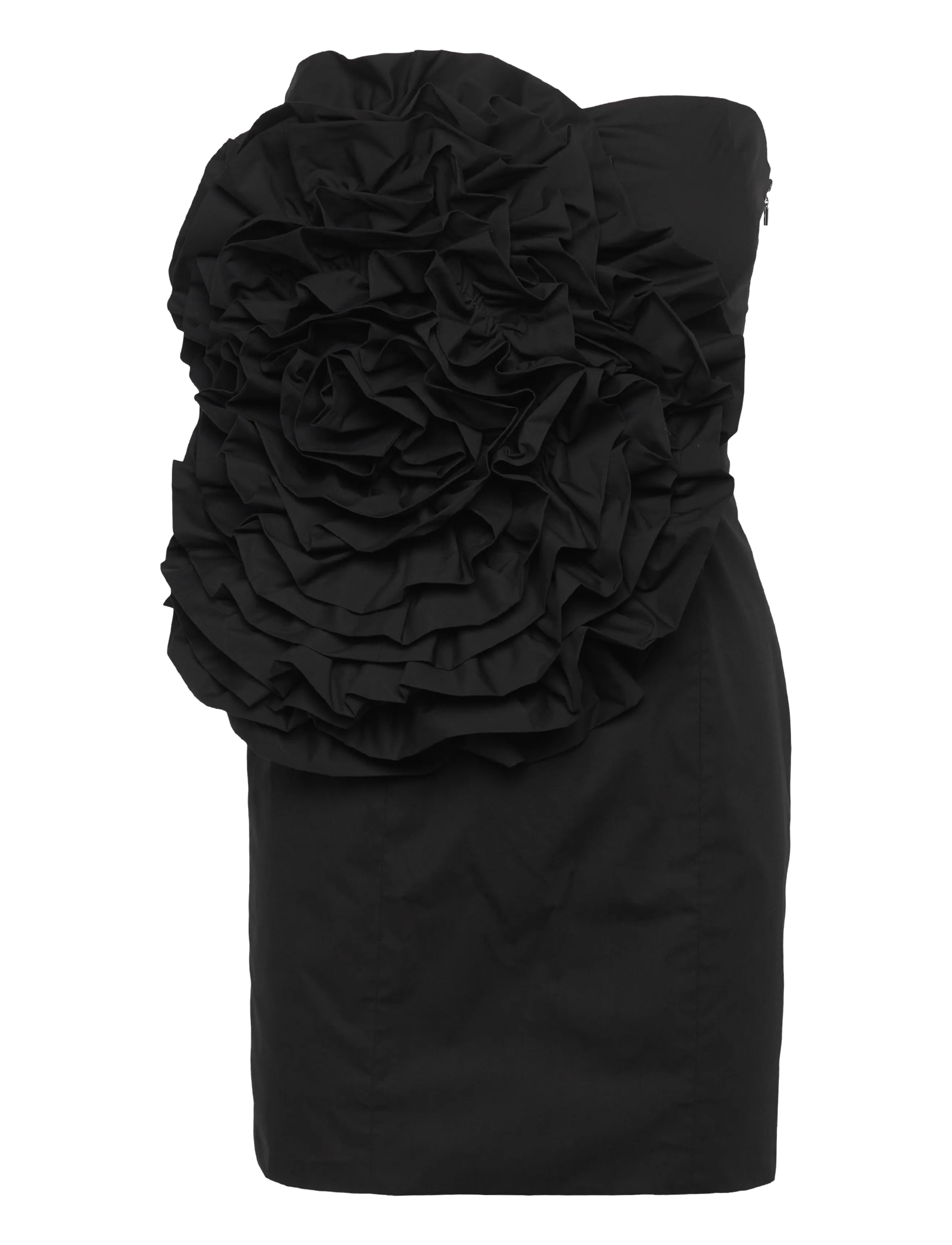 BIG FLOWER MINI DRESS - BLACK