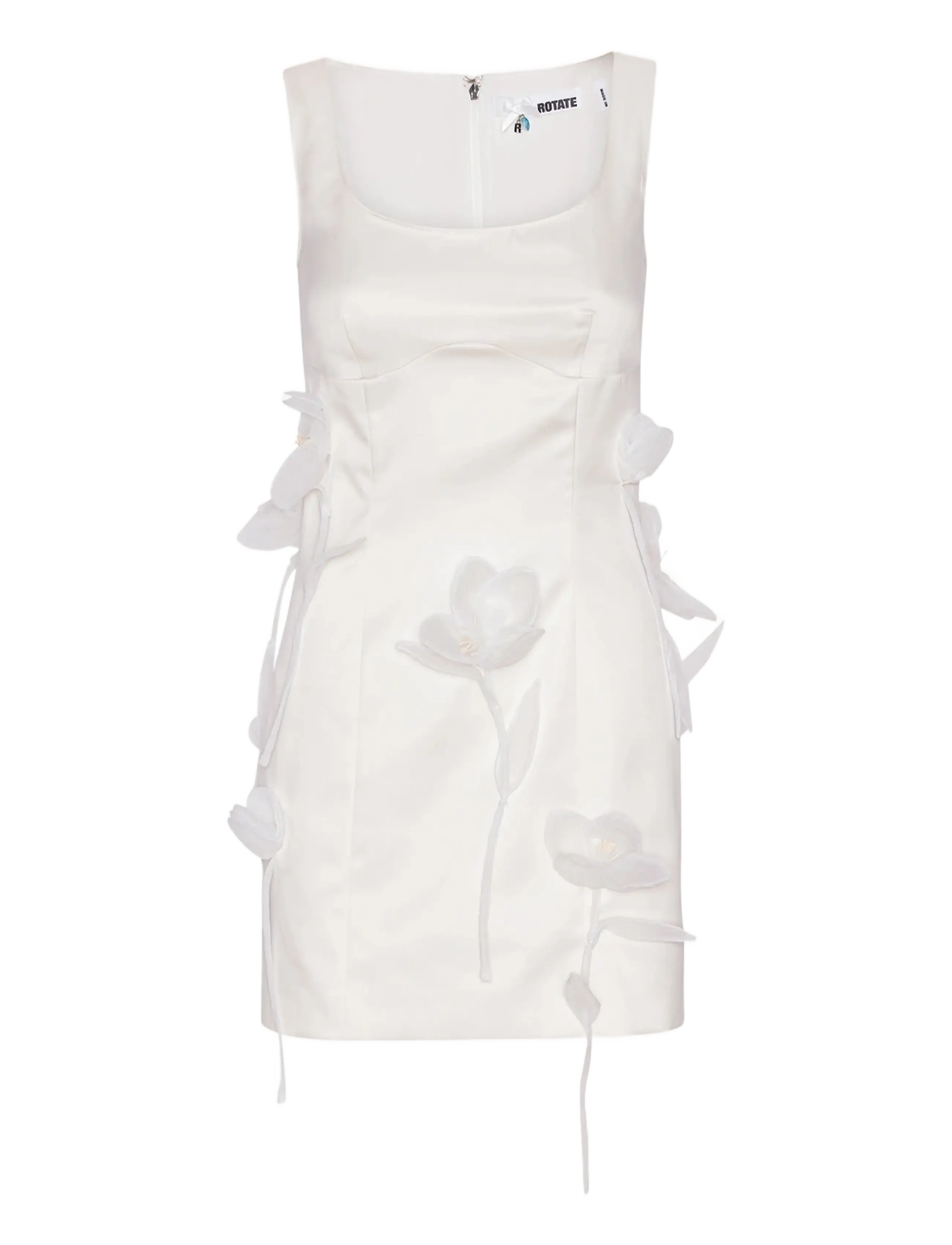 ROTATE 3D Lily Mini Dress, Kvinder, 3D Lilje Mini Kjole, Hvid, Str: 46