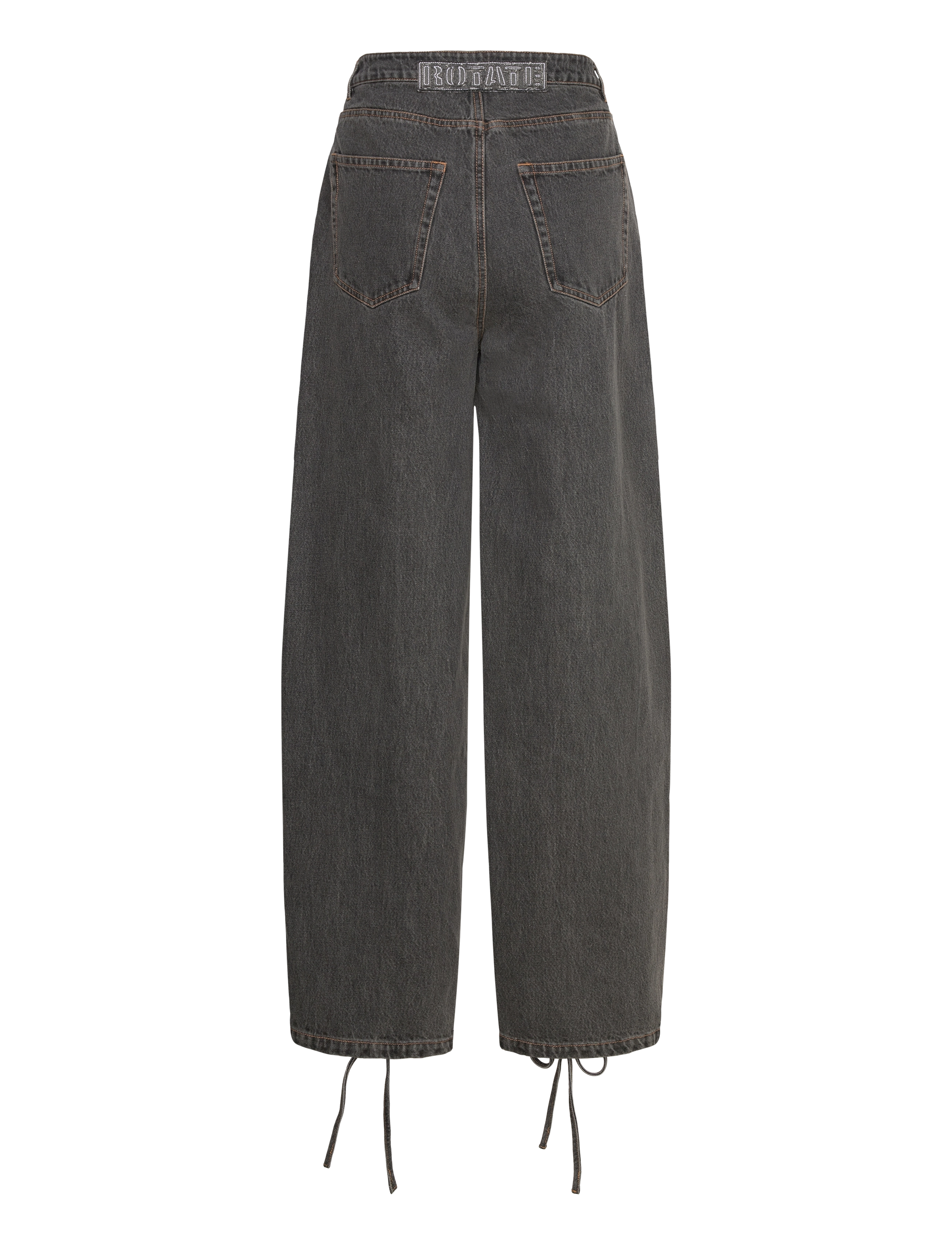 ROTATE - DENIM LACED LEG PANTS - hosen mit weitem bein - black - 1