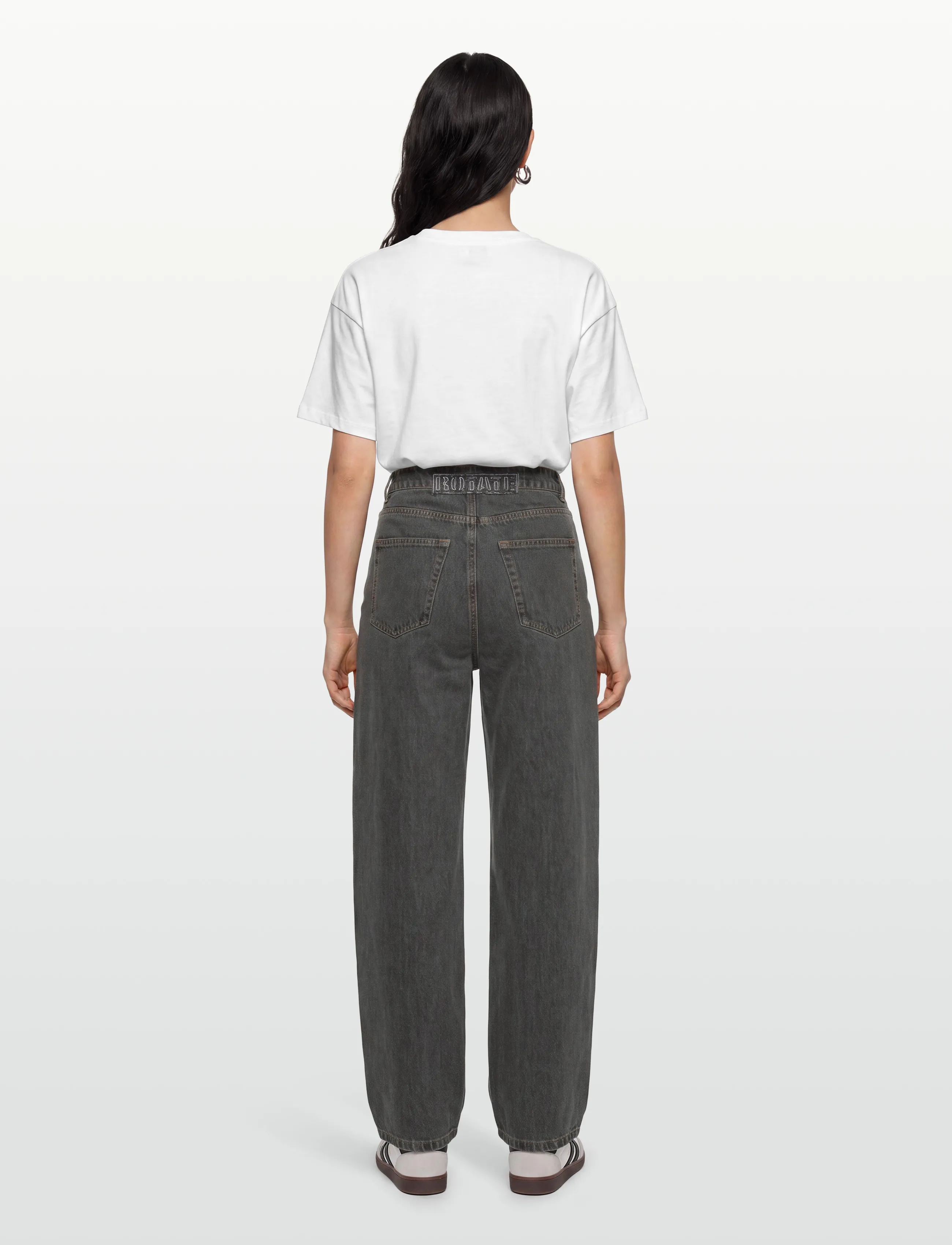 ROTATE - DENIM LACED LEG PANTS - brede jeans - black - 4