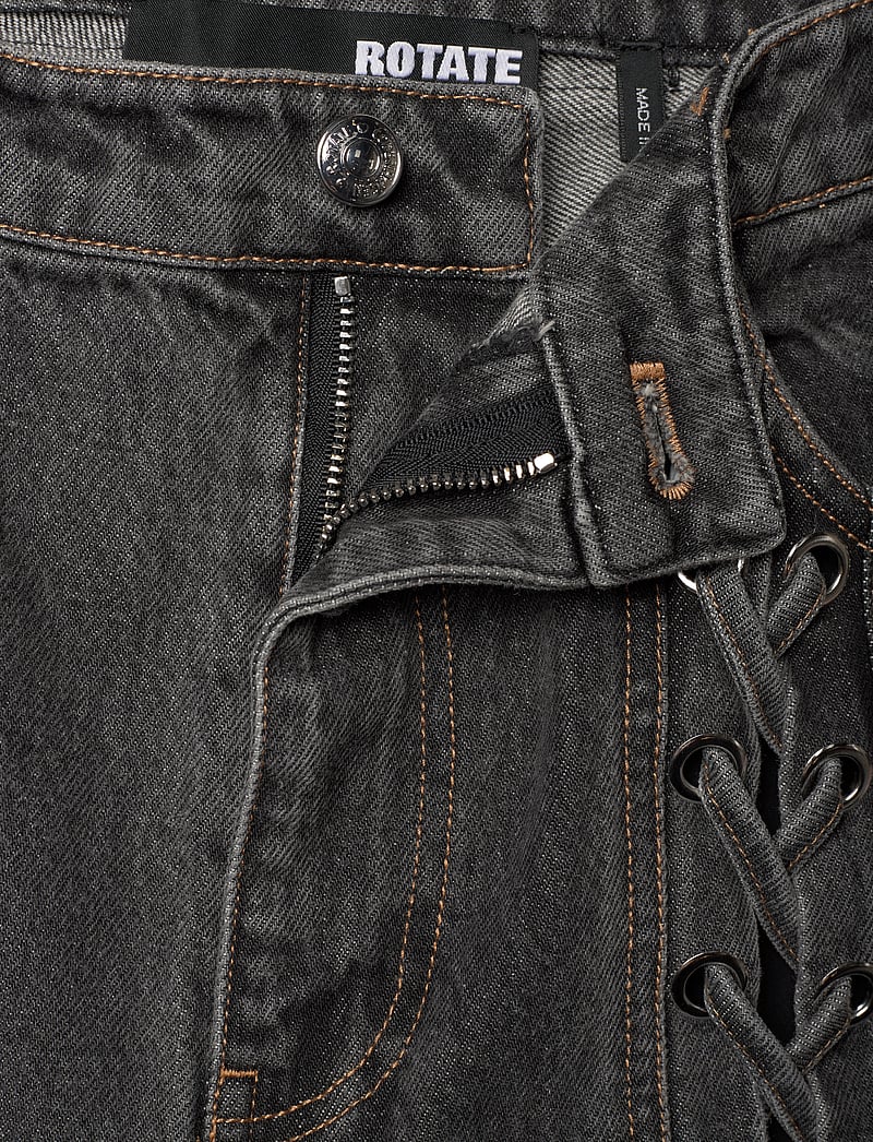 ROTATE - DENIM LACED LEG PANTS - brede jeans - black - 3
