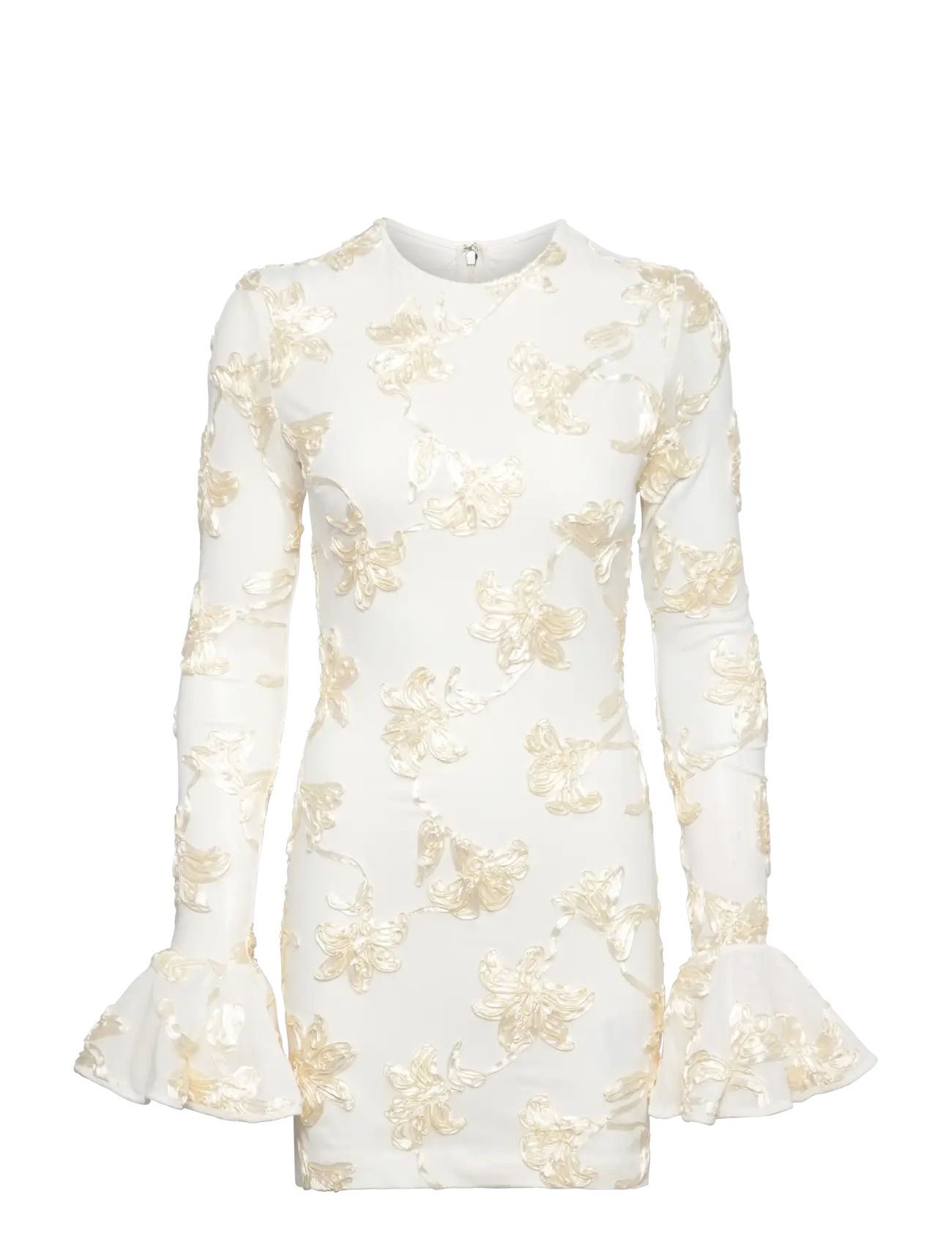 ROTATE Flower Mesh Mini Kleid Cream - 34 - Damen
