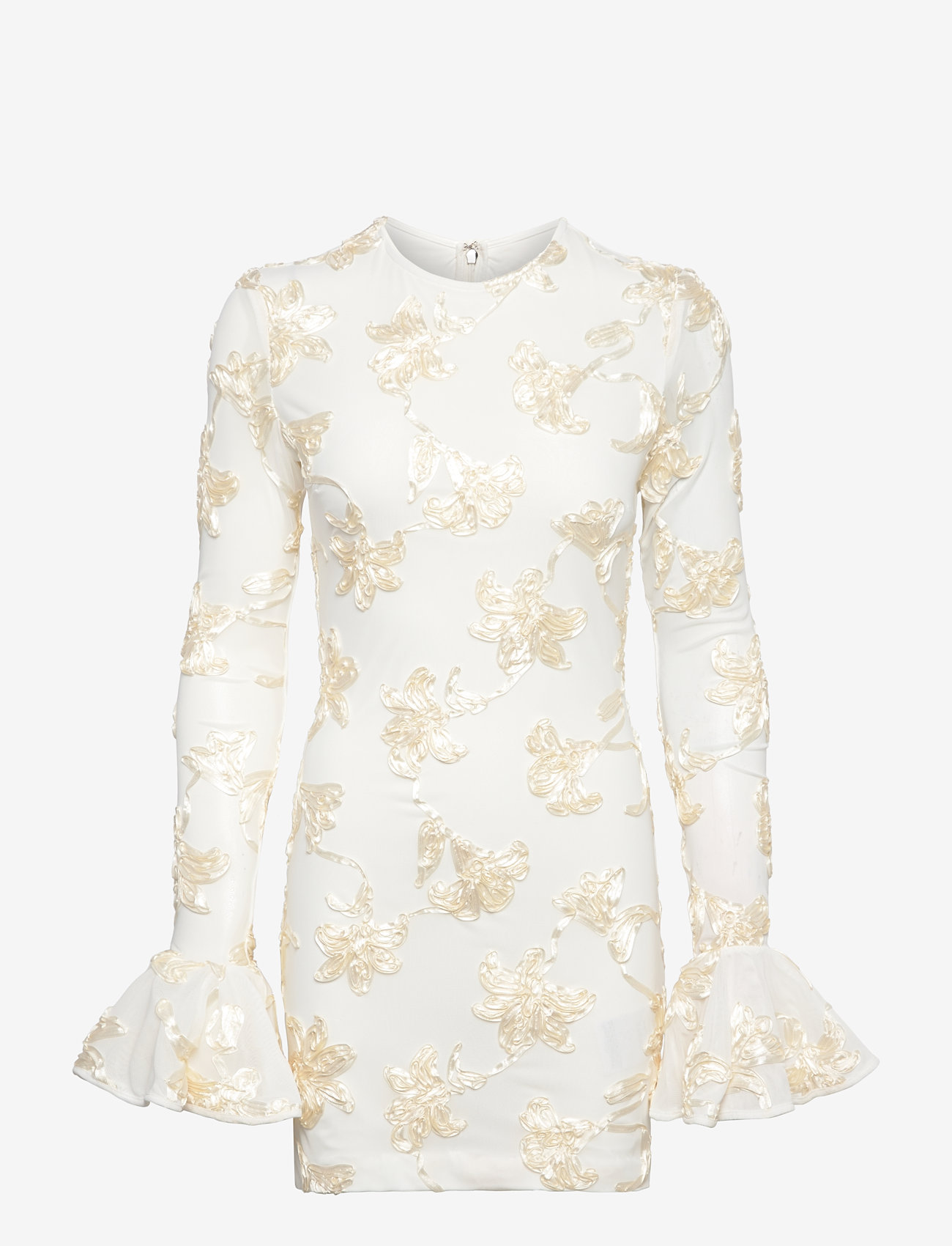 ROTATE Birger Christensen - Flower Mesh Mini Dress - pidulikud kleidid - egret - 1