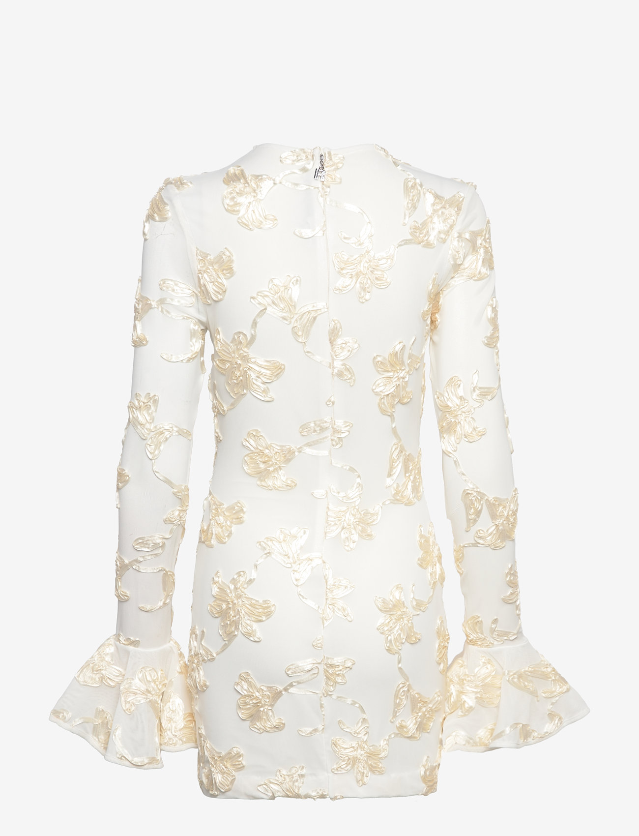 ROTATE Birger Christensen - Flower Mesh Mini Dress - pidulikud kleidid - egret - 2