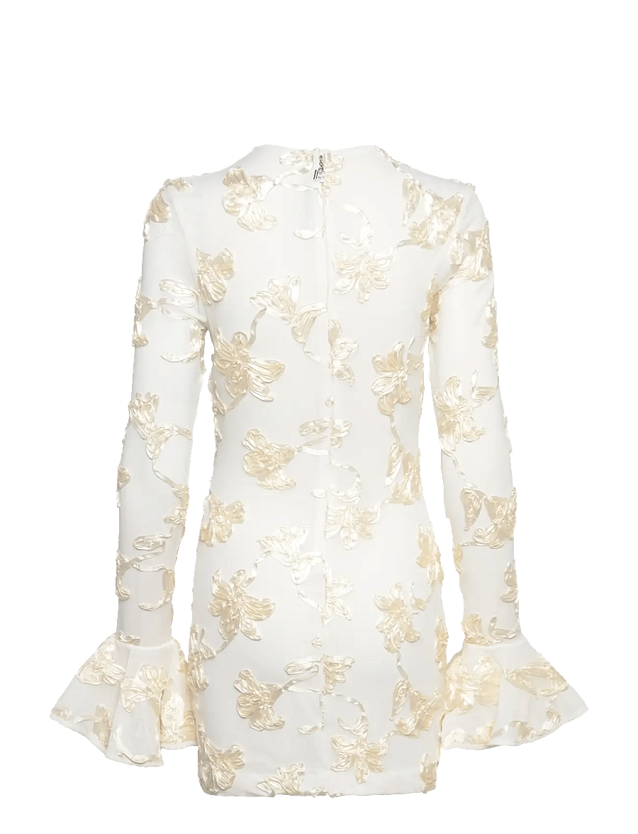 ROTATE - FLOWER MESH MINI DRESS - egret - 2