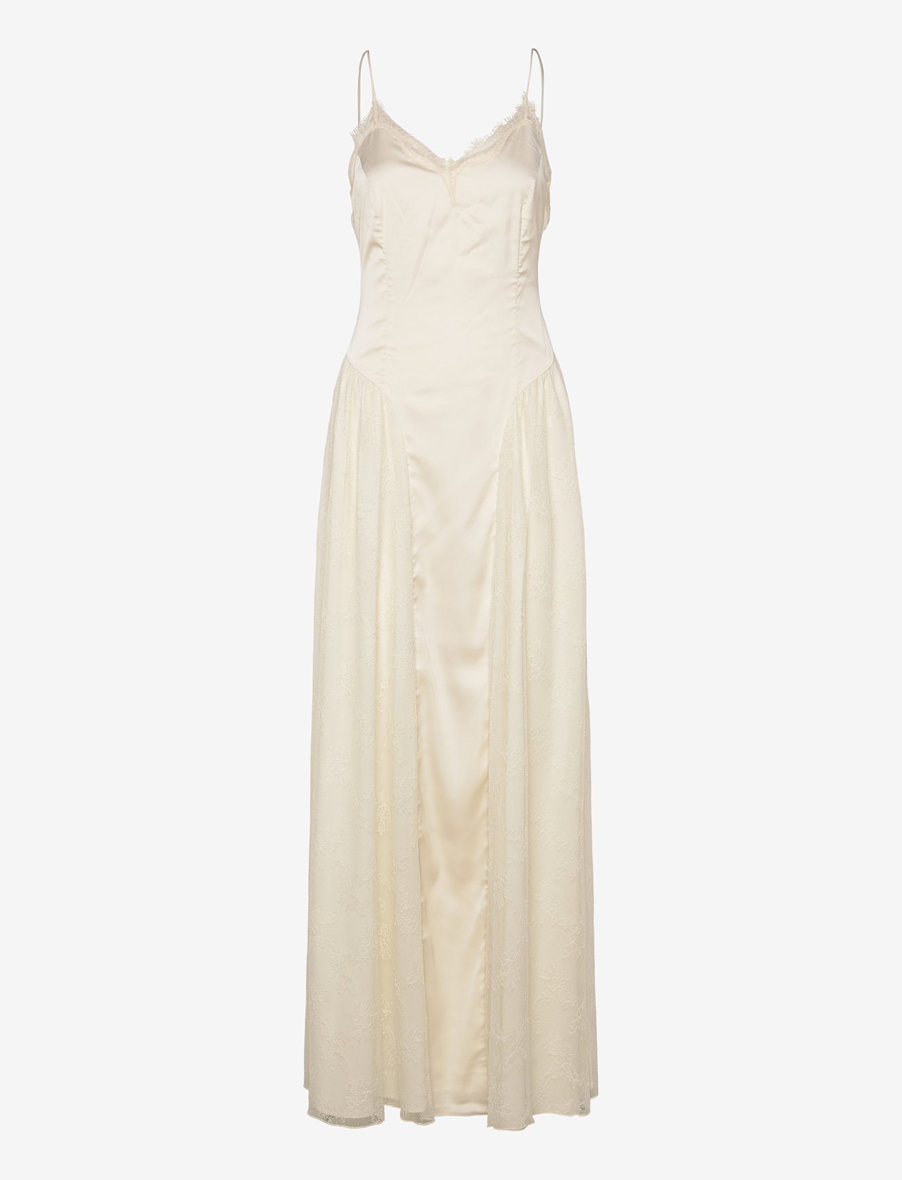 ROTATE - Satin Lace Maxi Dress - egret - 1
