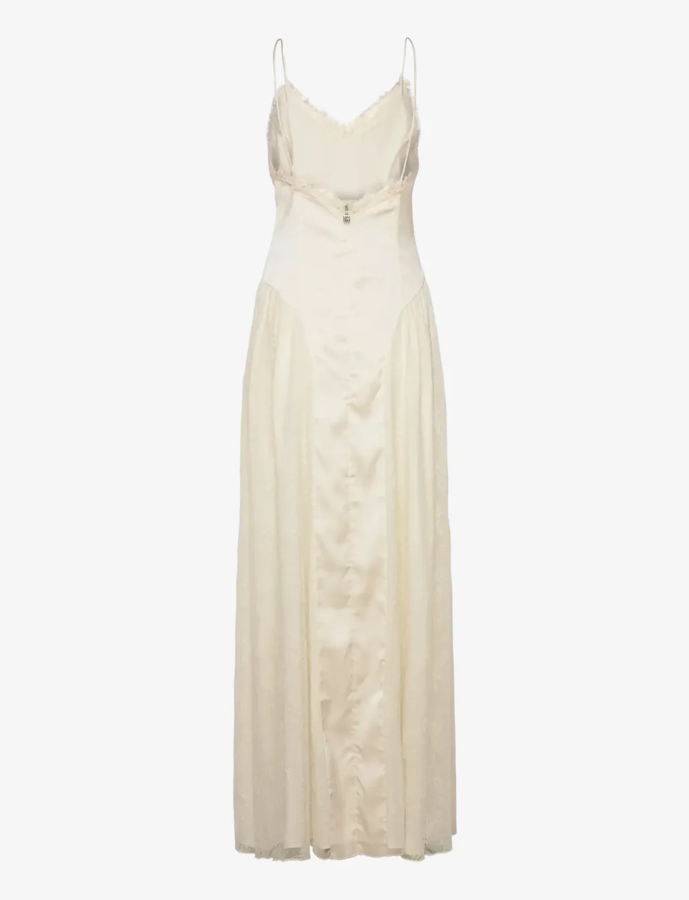 ROTATE Birger Christensen - Satin Lace Maxi Dress - maksikleidid - egret - 2