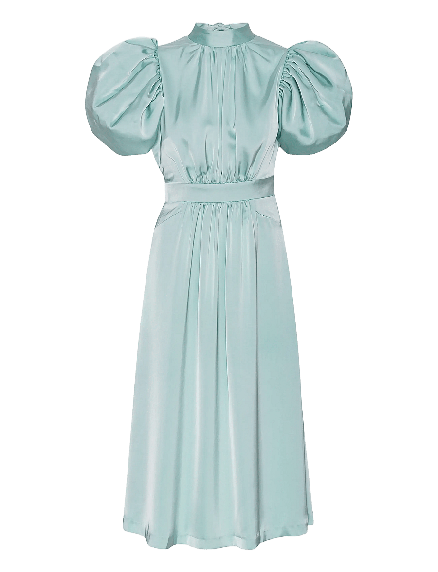 ROTATE - SATIN PUFF MIDI DRESS - festkjoler - blue haze - 1