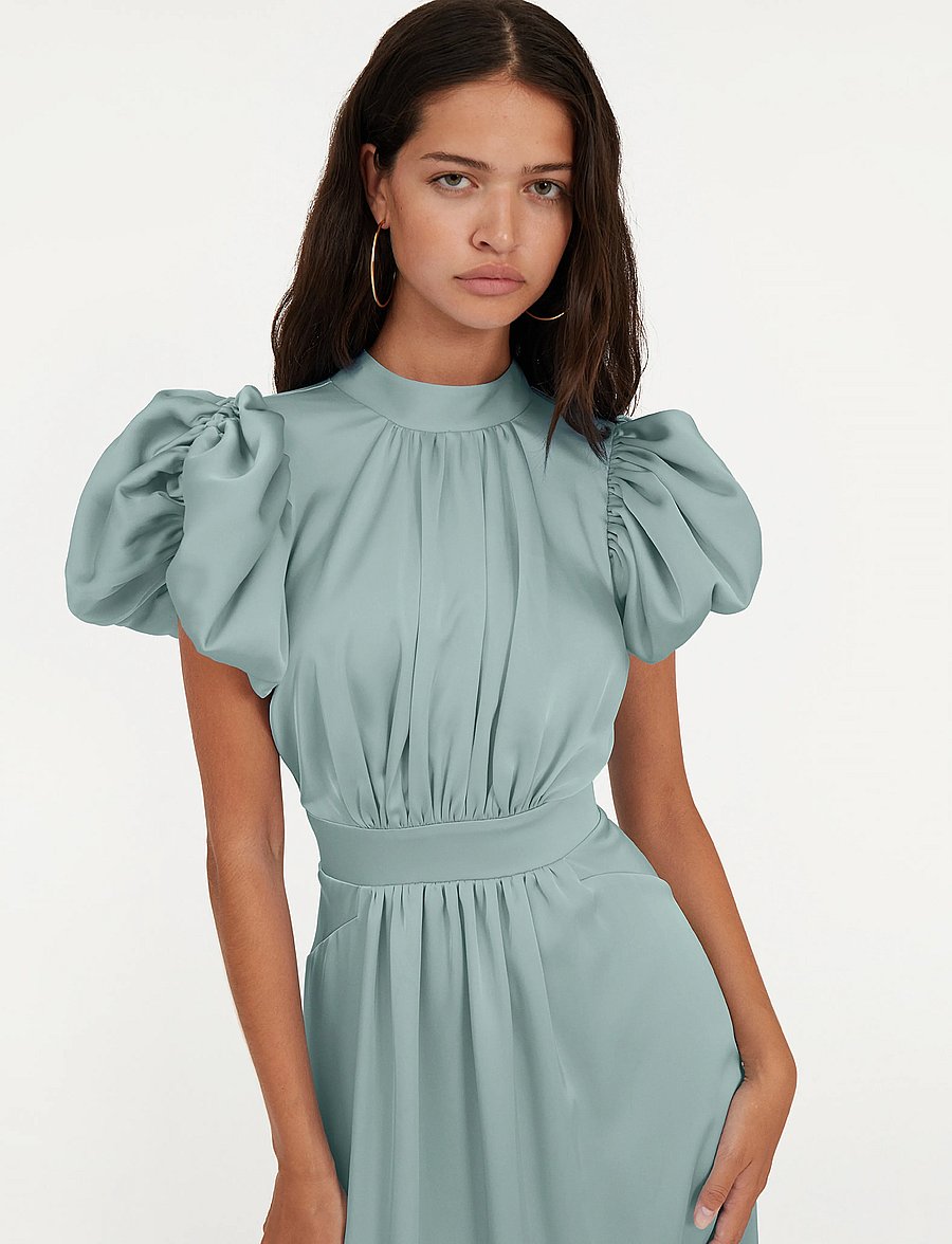 ROTATE - SATIN PUFF MIDI DRESS - partykleider - blue haze - 4