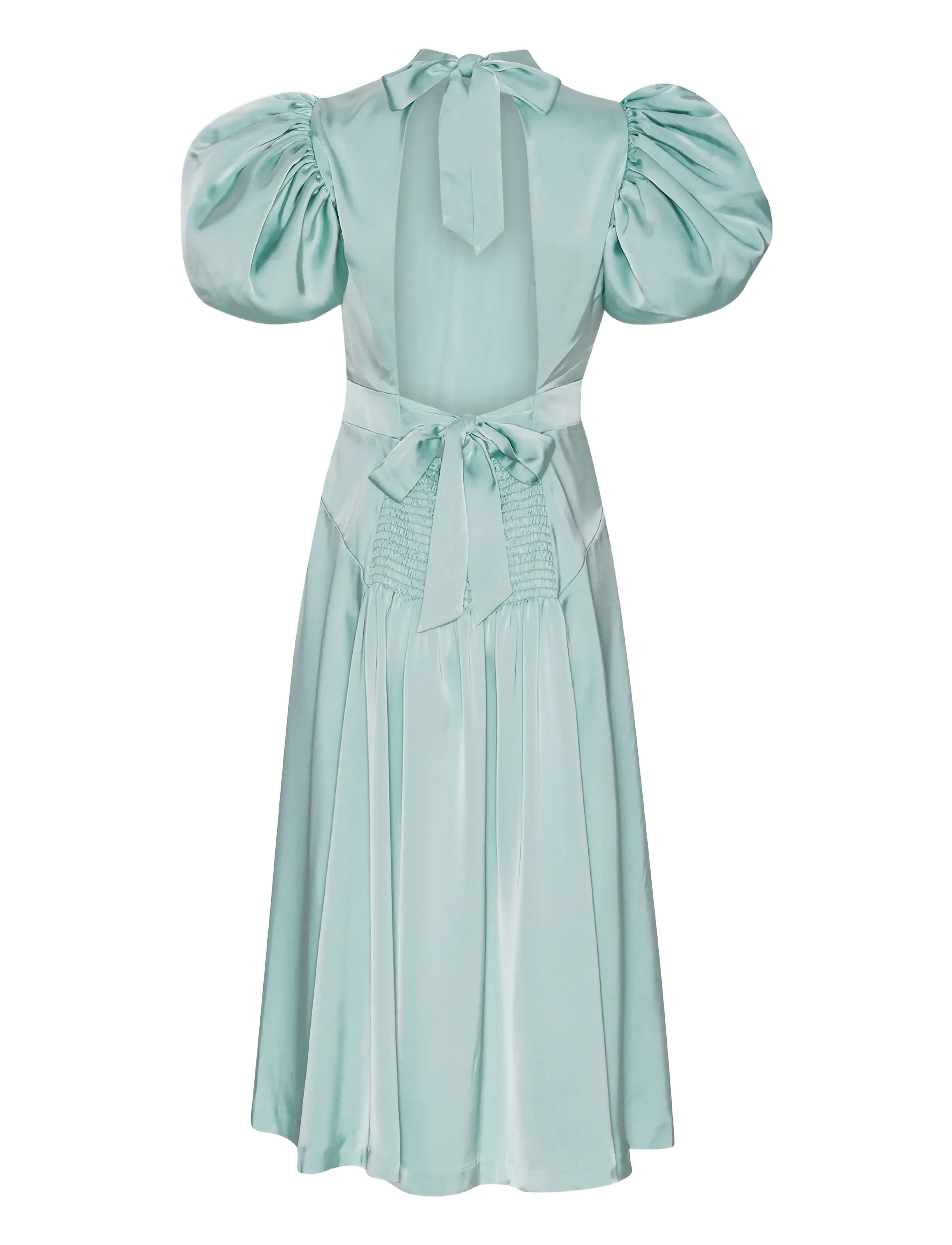 ROTATE - SATIN PUFF MIDI DRESS - festkjoler - blue haze - 2