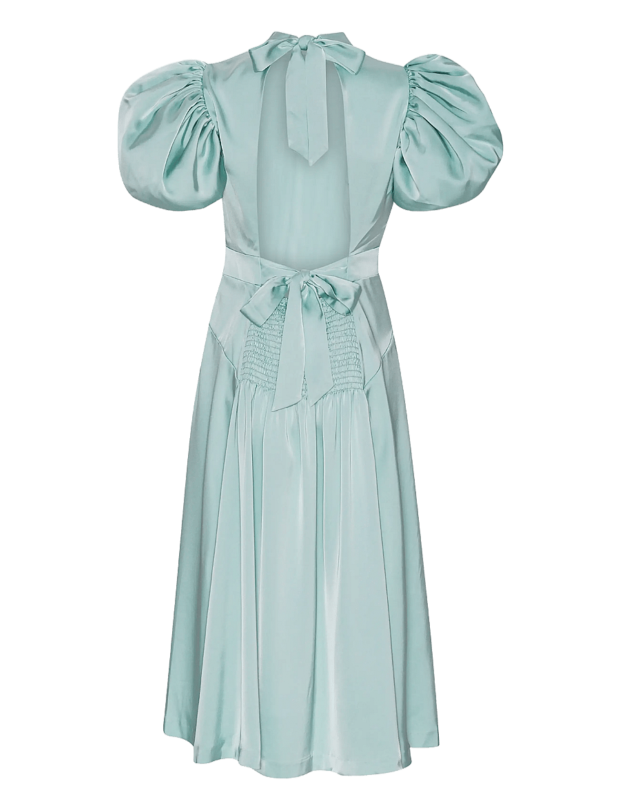 ROTATE - SATIN PUFF MIDI DRESS - festkjoler - blue haze - 2