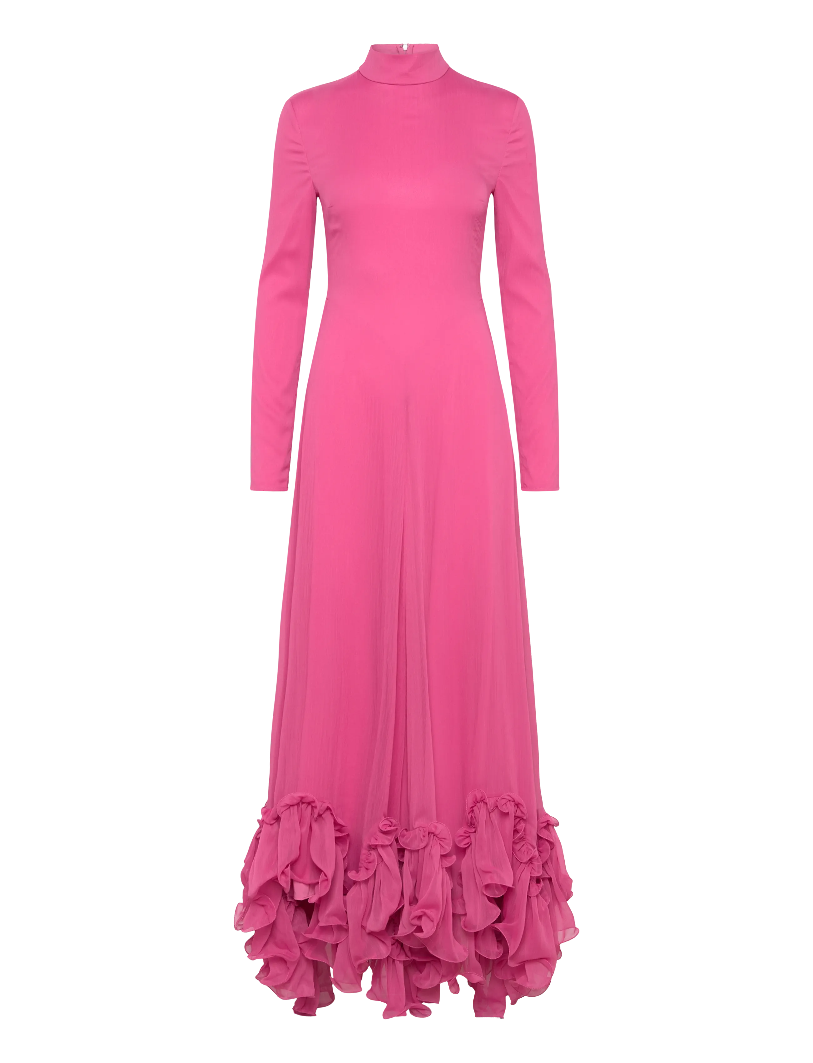 ROTATE Chiffon Maxi Ruffle Dress, 36, Dresses, Rosa - Frauen