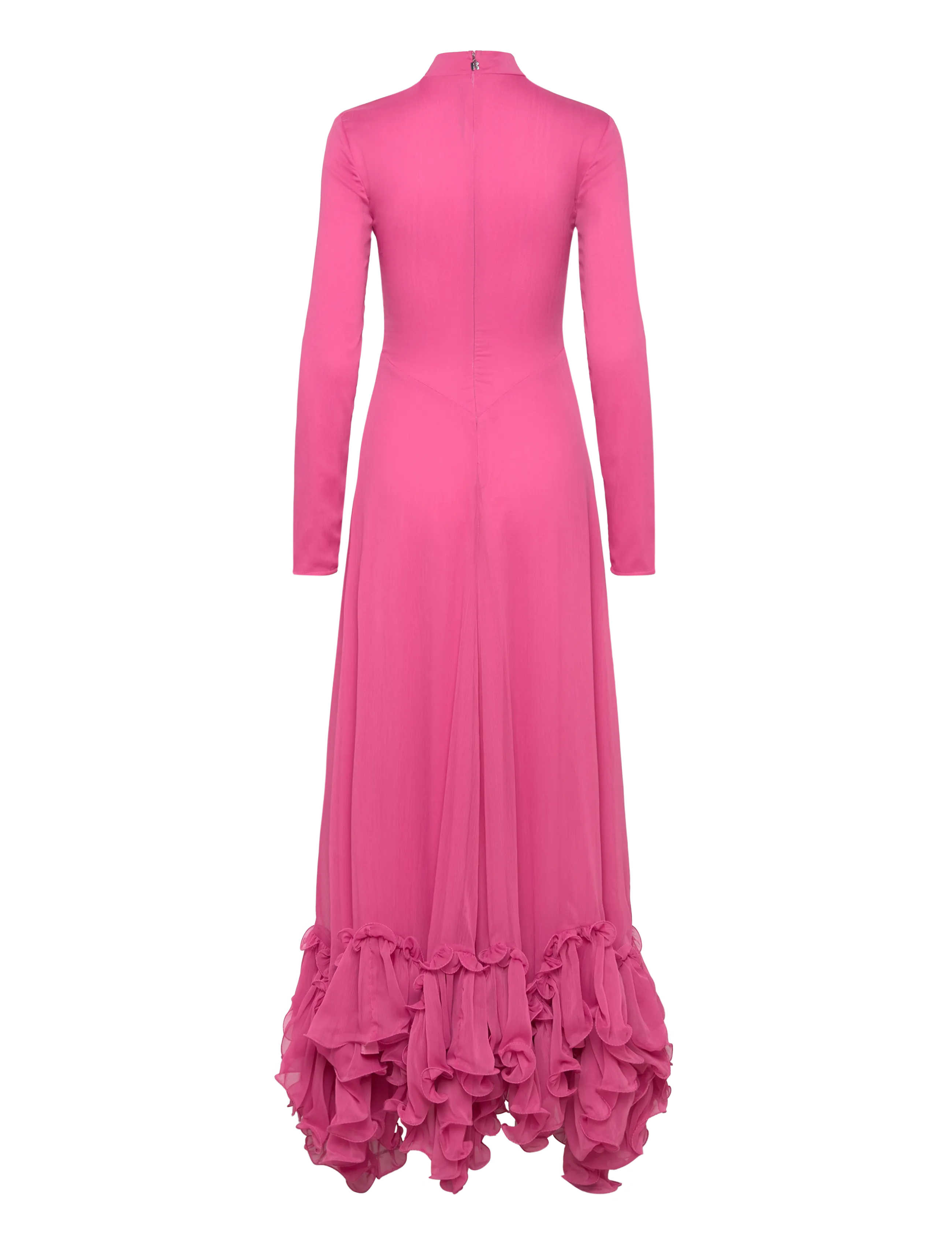 ROTATE - CHIFFON MAXI RUFFLE DRESS - carmine rose (pink) - 1