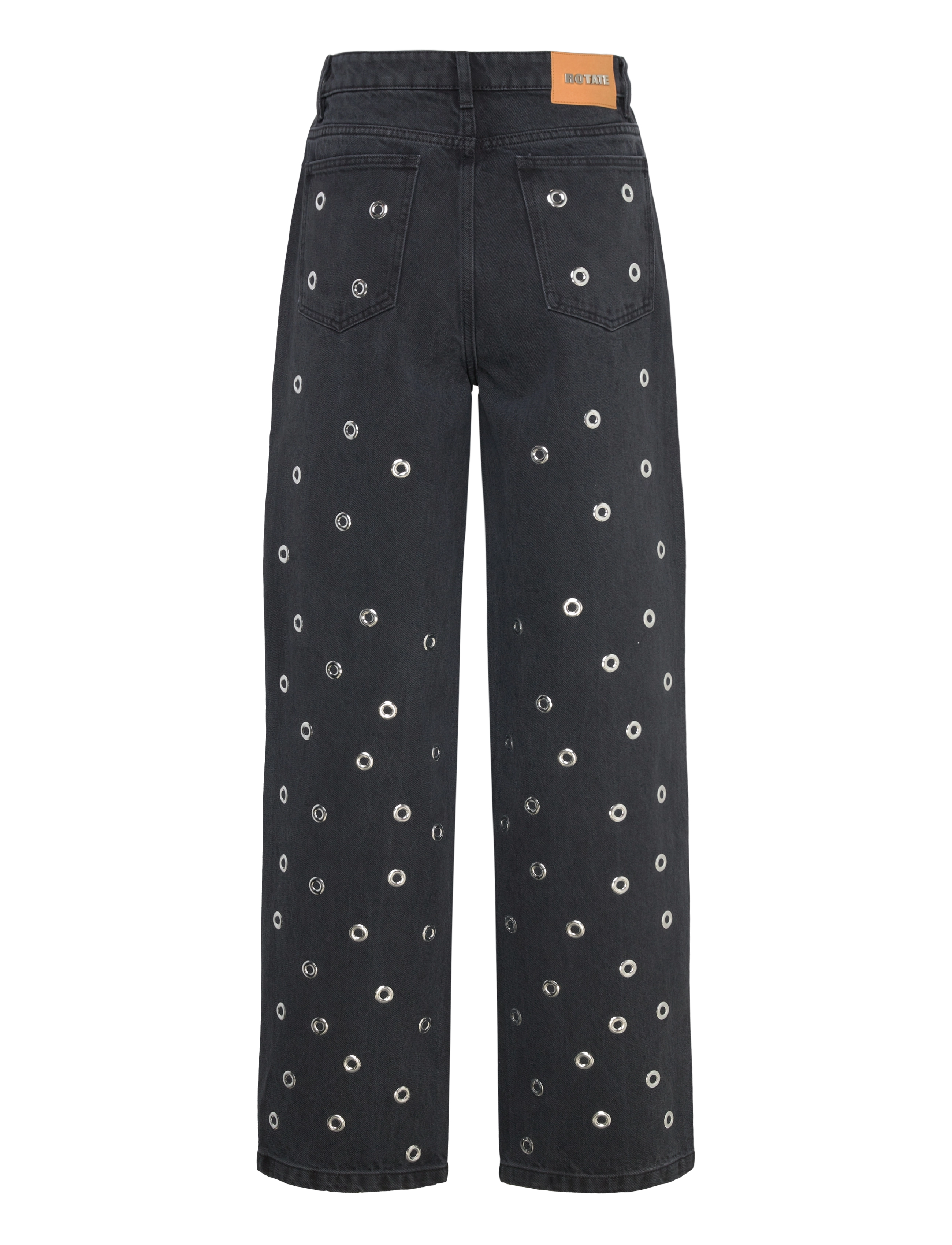 ROTATE - HIGH RISE JEANS - szerokie dżinsy - dark grey denim - 1