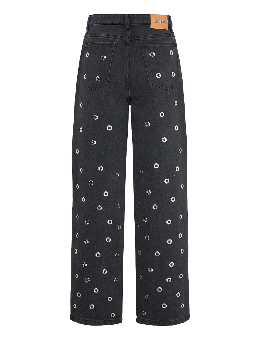 ROTATE - HIGH RISE JEANS - szerokie dżinsy - dark grey denim - 1