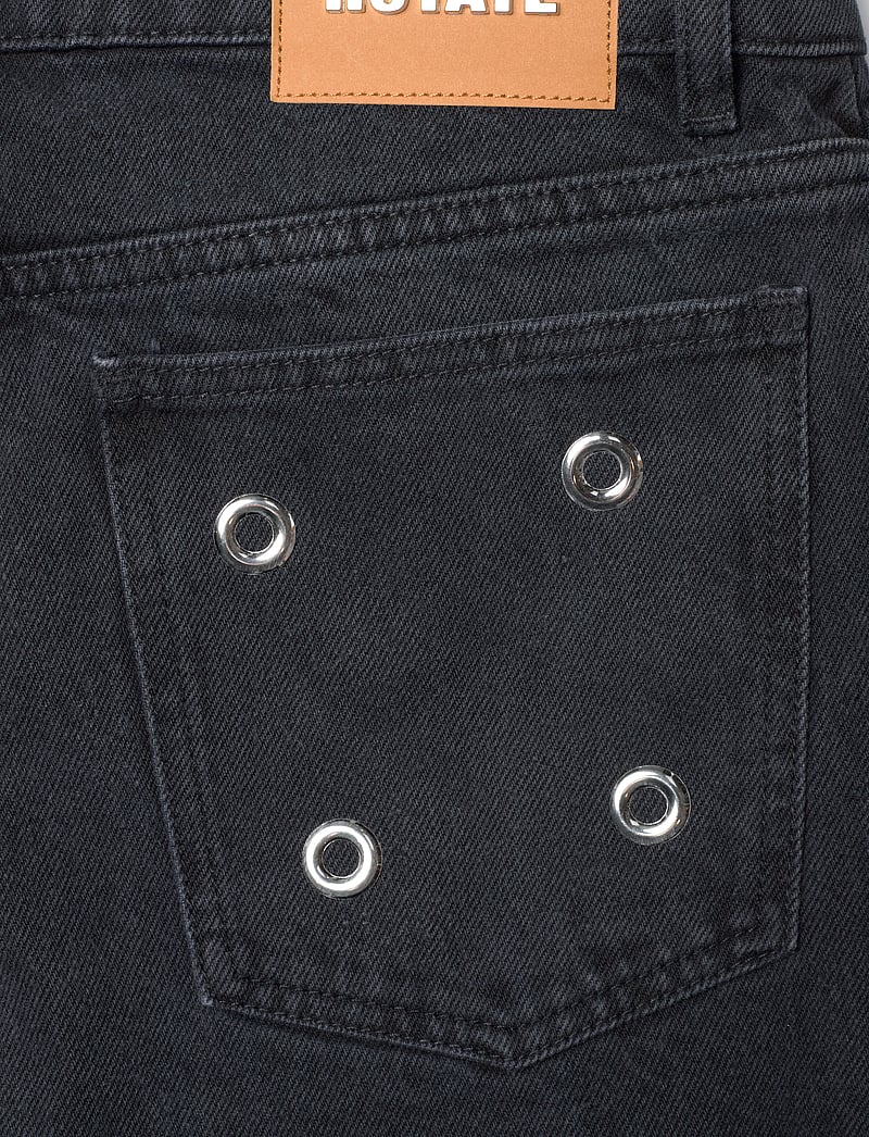 ROTATE Birger Christensen - HIGH RISE JEANS - hosen mit weitem bein - dark grey denim - 3