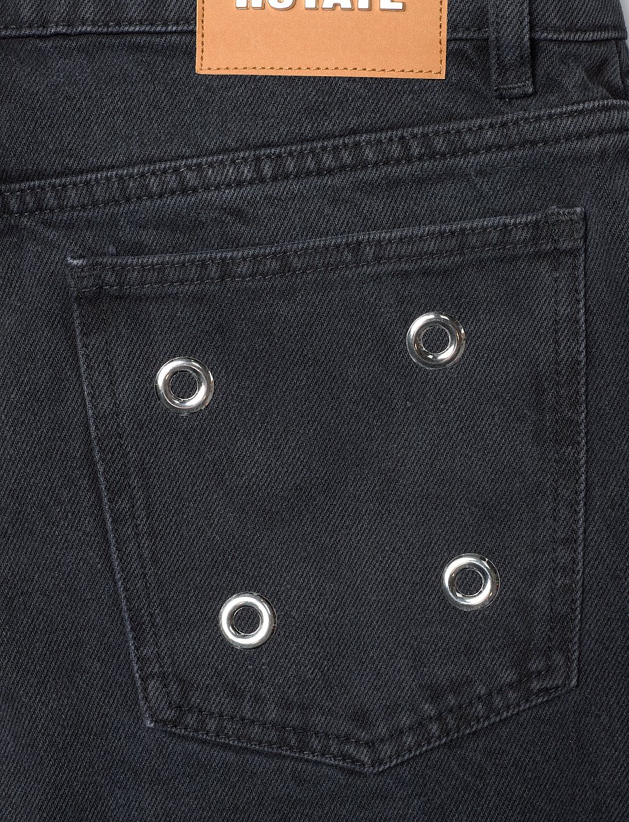 ROTATE - HIGH RISE JEANS - szerokie dżinsy - dark grey denim - 3