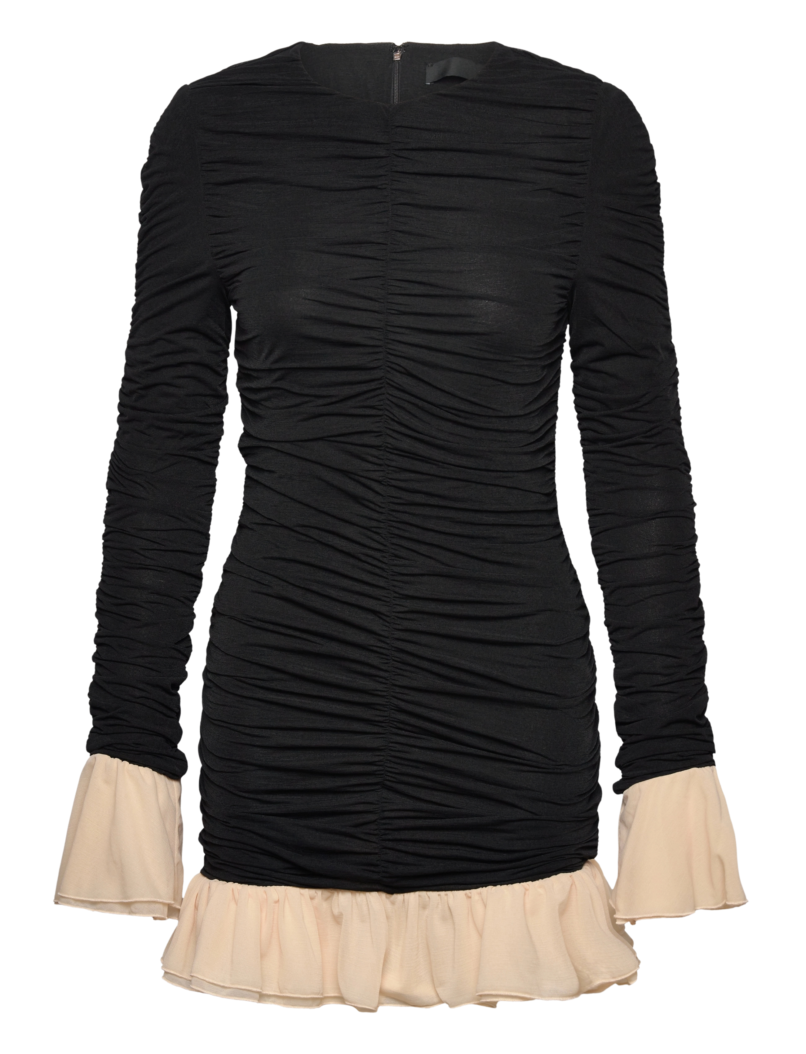 Mini Ruched Ls Dress - 1000 BLACK COMB.