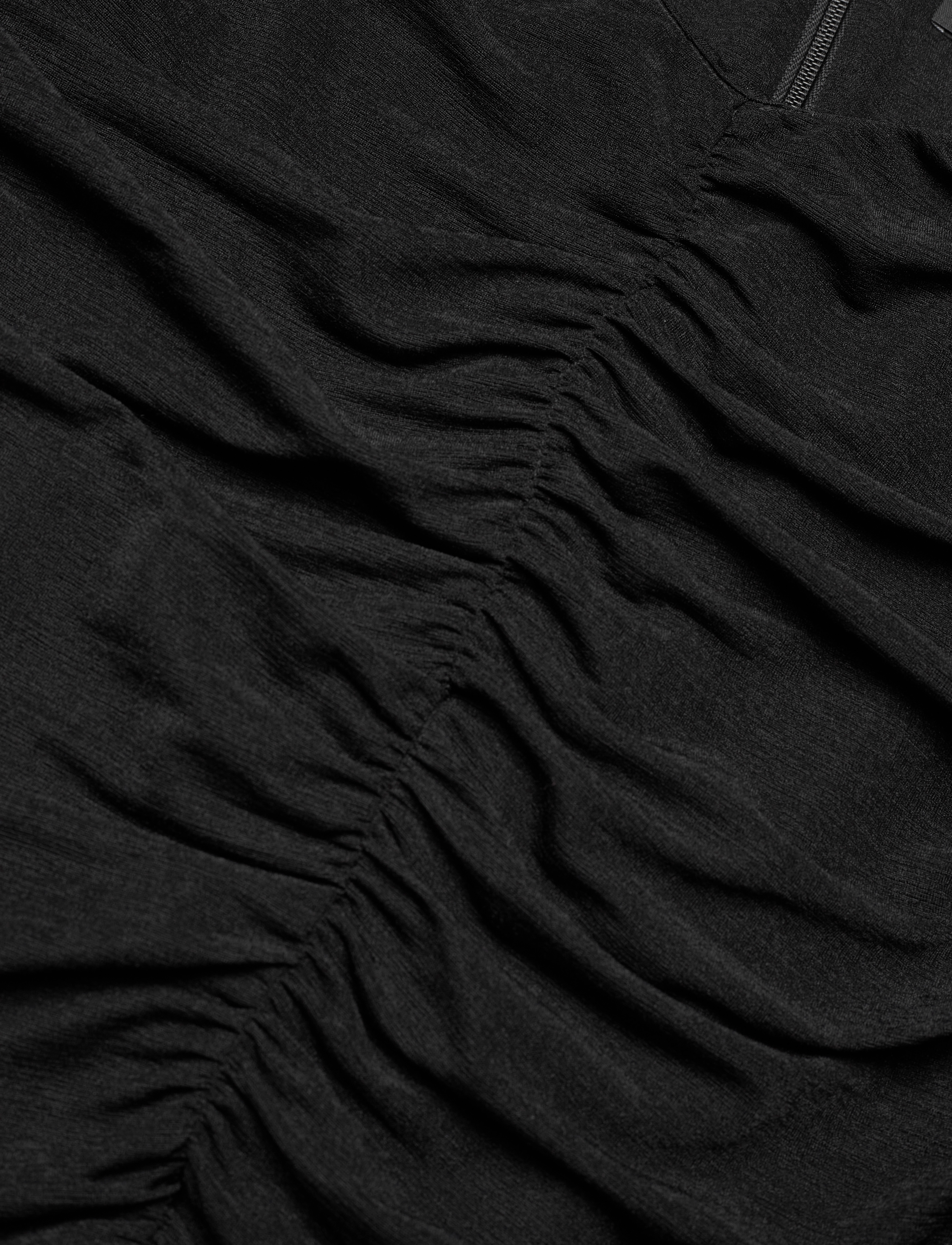 ROTATE - MINI RUCHED LS DRESS - 1000 black comb. - 4