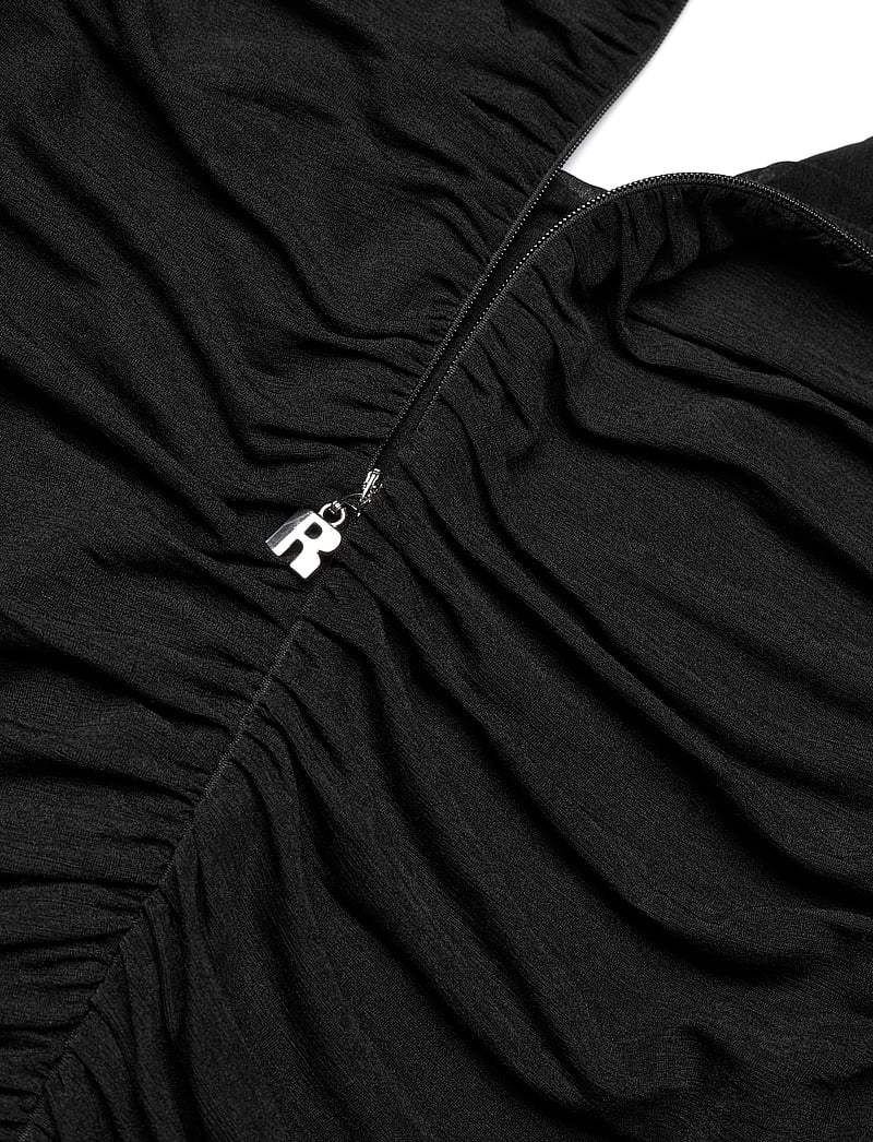 ROTATE - MINI RUCHED LS DRESS - festkjoler - 1000 black comb. - 5