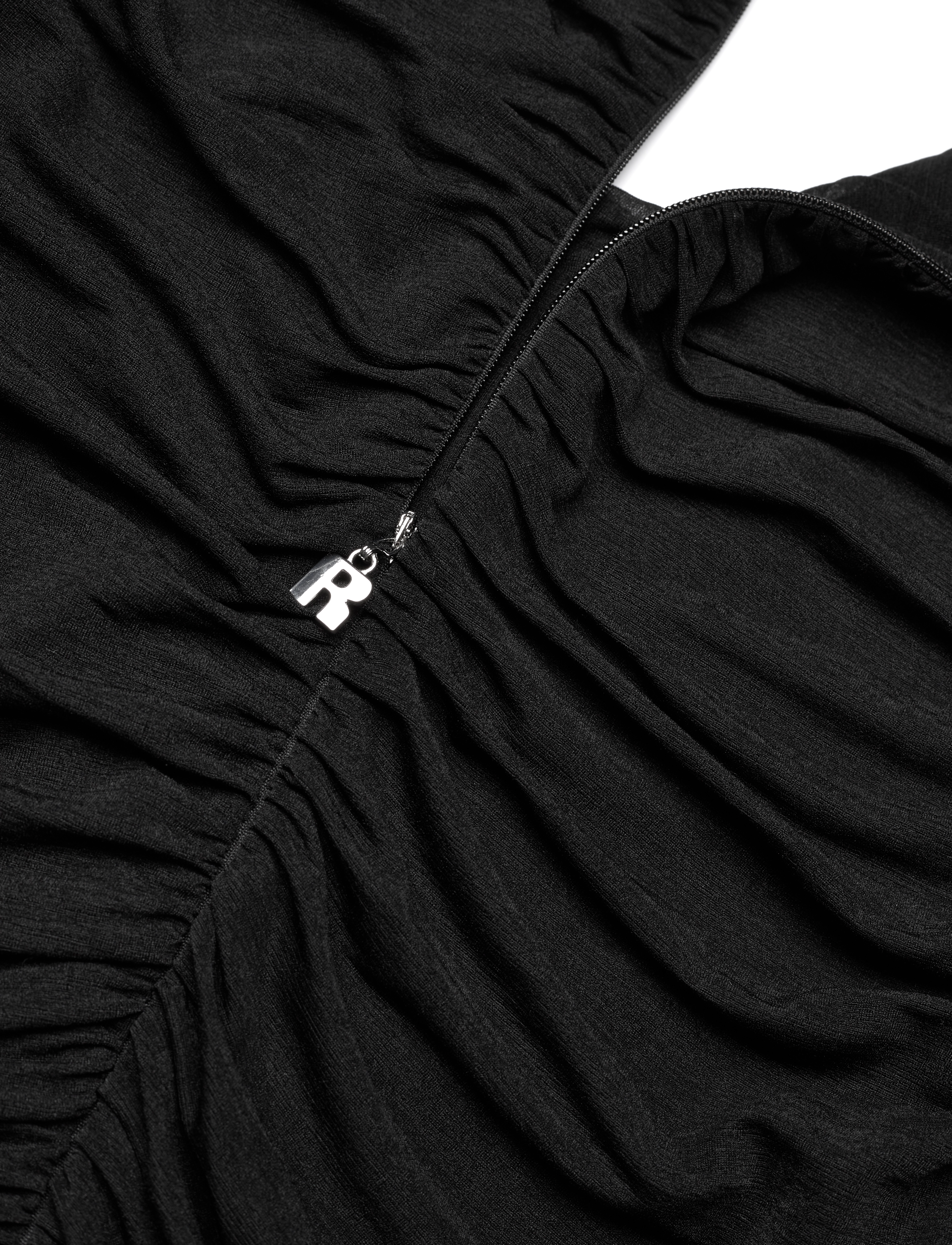 ROTATE - MINI RUCHED LS DRESS - 1000 black comb. - 5