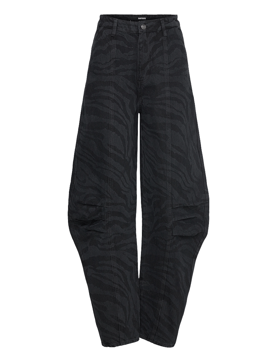 ROTATE - ZEBRA TWILL CARGO PANTS - black - washed - 0