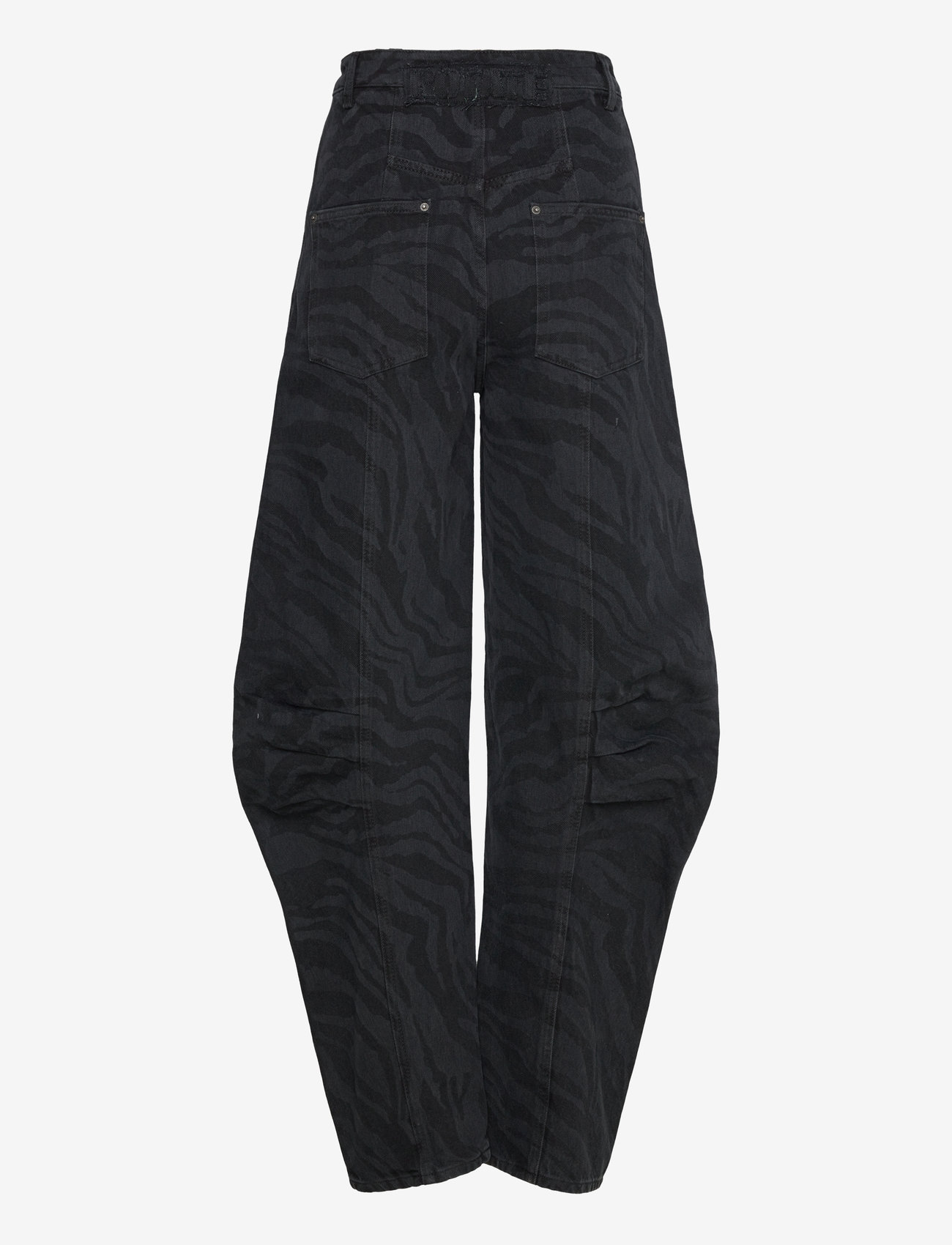 ROTATE Birger Christensen - Zebra Twill Cargo Pants - cargo püksid - black - washed - 1