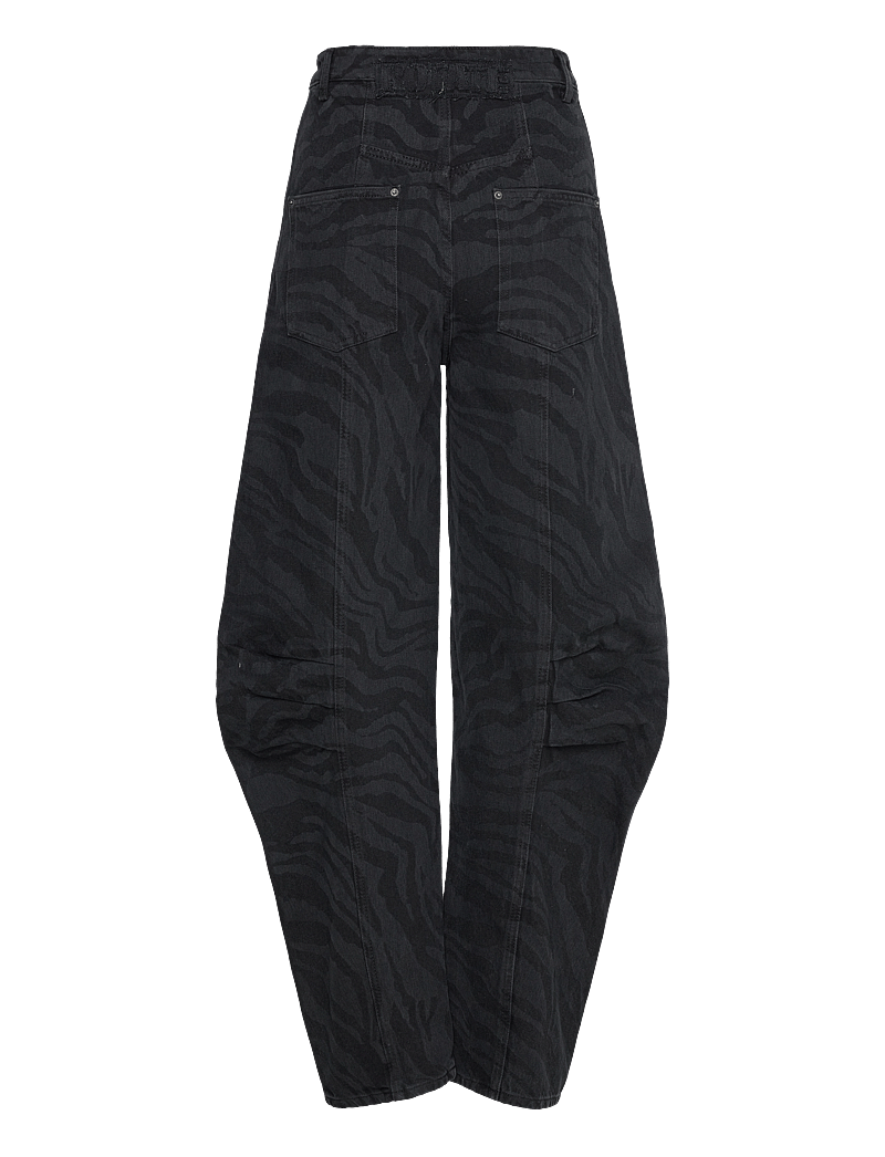 ROTATE Birger Christensen - Zebra Twill Cargo Pants - cargo püksid - black - washed - 1