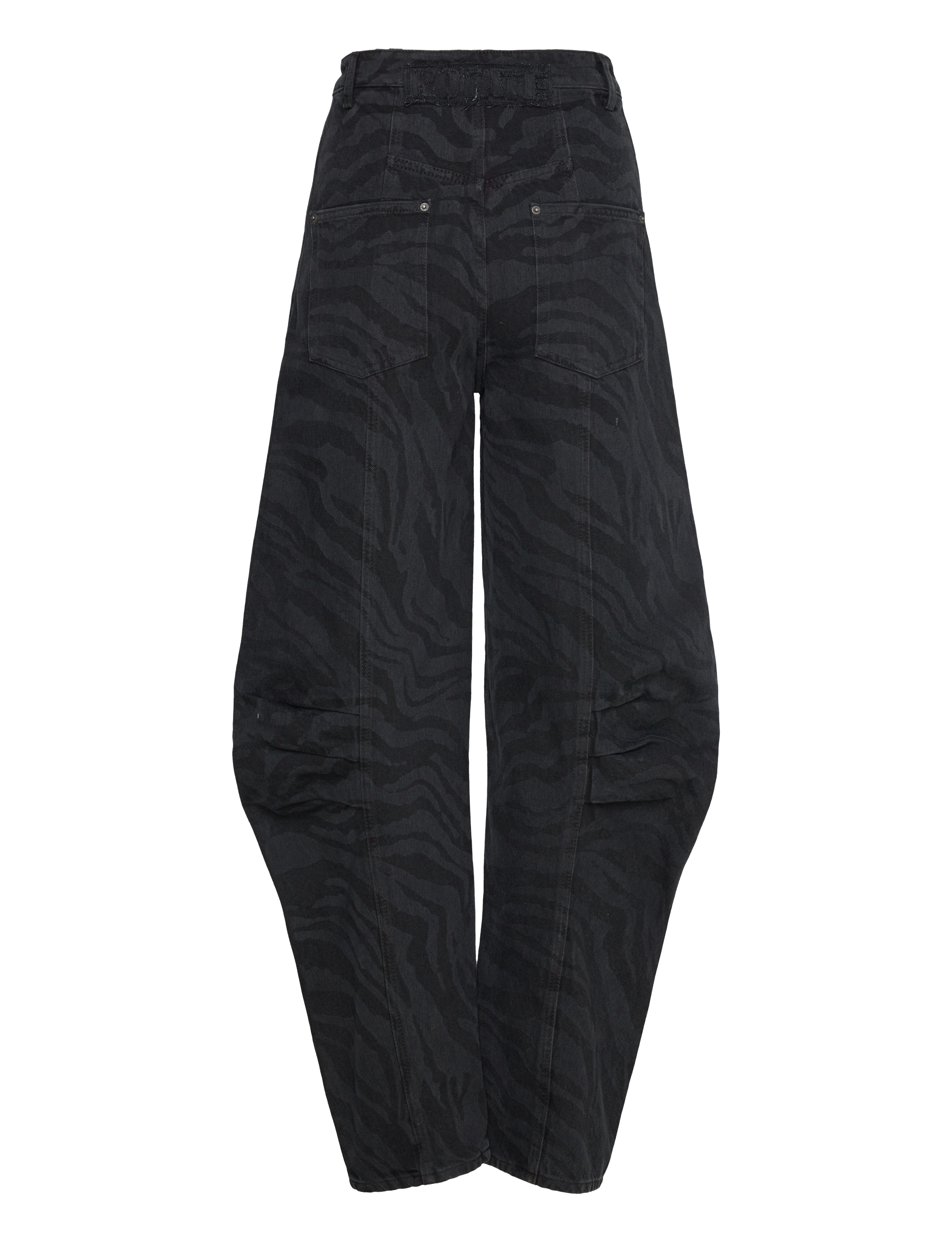 ROTATE - ZEBRA TWILL CARGO PANTS - black - washed - 1