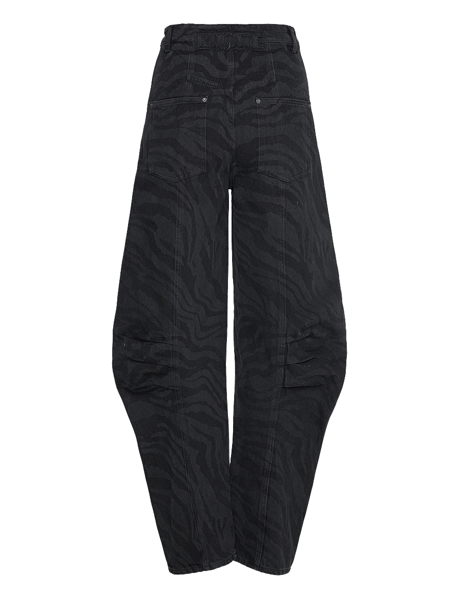 ROTATE - ZEBRA TWILL CARGO PANTS - black - washed - 1