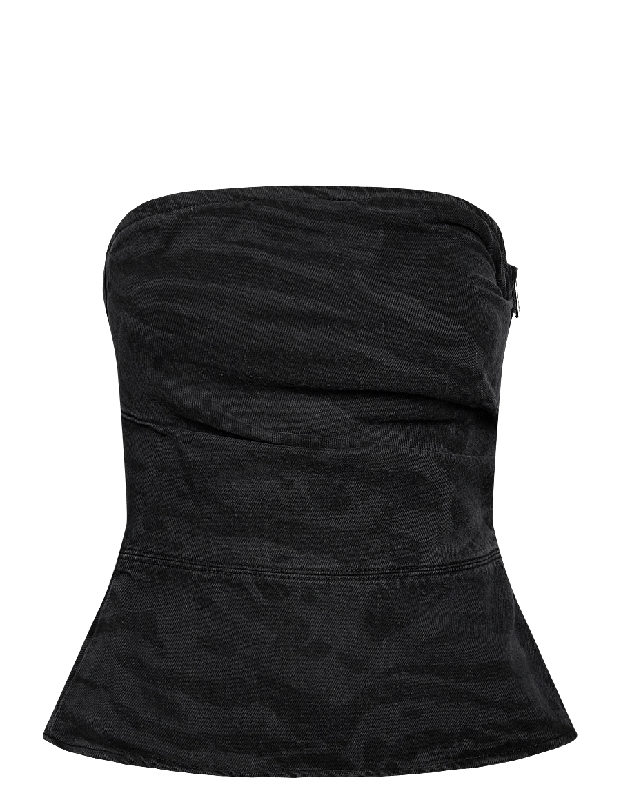 ROTATE - Zebra Denim Top - black - washed - 0
