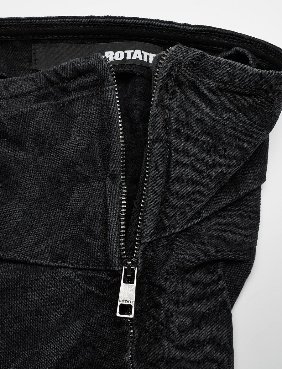 ROTATE - Zebra Denim Top - black - washed - 3