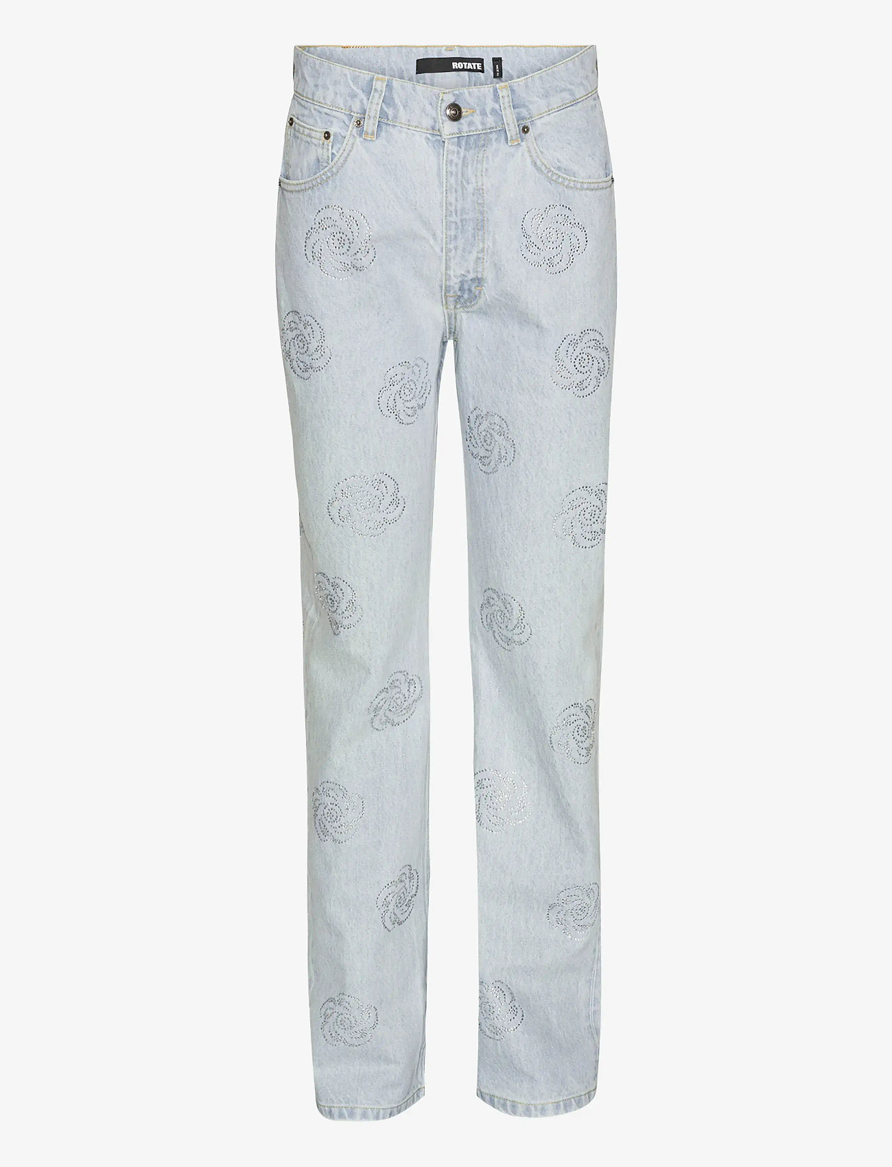 ROTATE Birger Christensen - Washed Twill Stud Jeans - džinsa bikses ar taisnām starām - light blue denim - 0