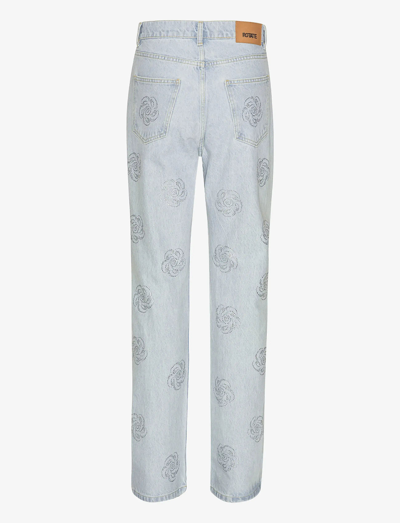 ROTATE Birger Christensen - Washed Twill Stud Jeans - džinsa bikses ar taisnām starām - light blue denim - 1