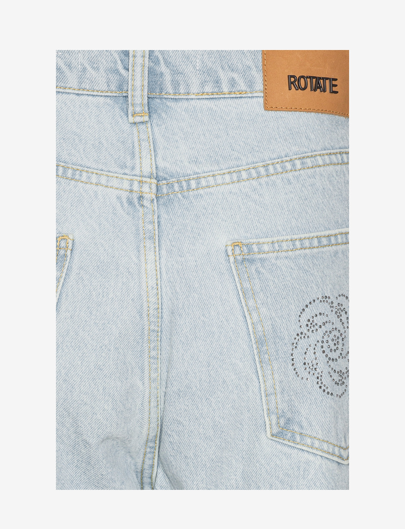ROTATE Birger Christensen - Washed Twill Stud Jeans - džinsa bikses ar taisnām starām - light blue denim - 2