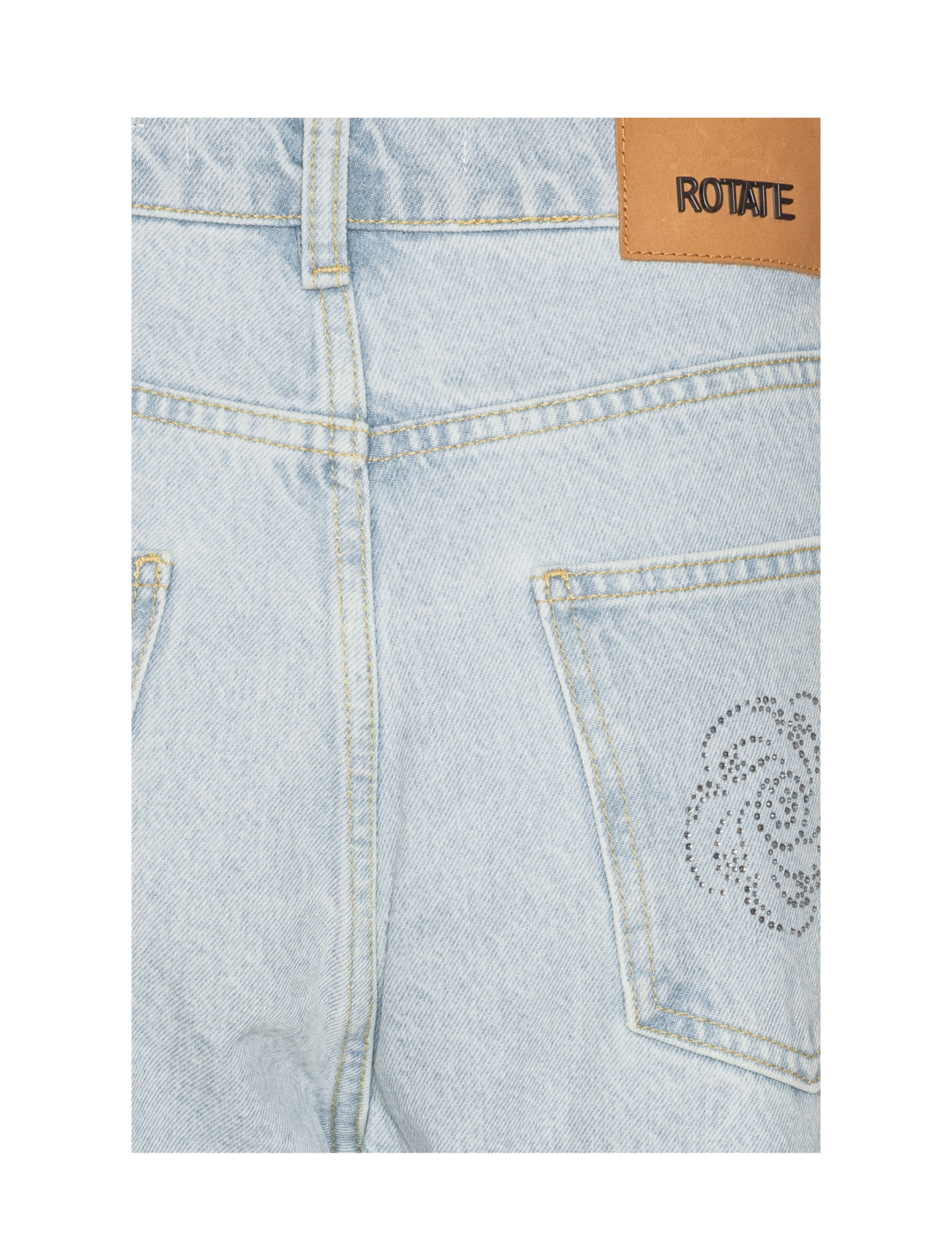 ROTATE - Washed Twill Stud Jeans - suorat farkut - light blue denim - 2