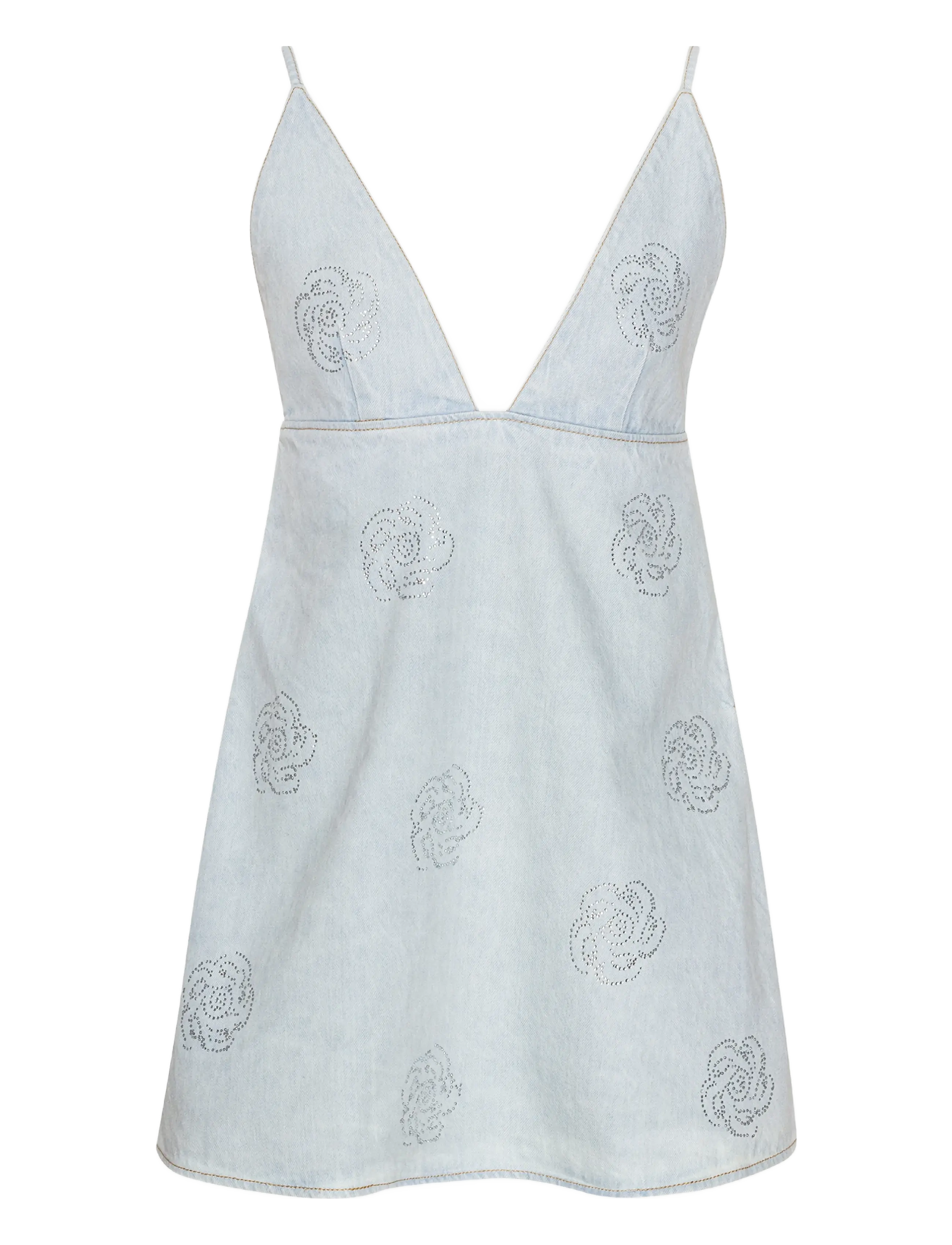 ROTATE Denim Stud Mini Kleid Blau - 40 - Damen
