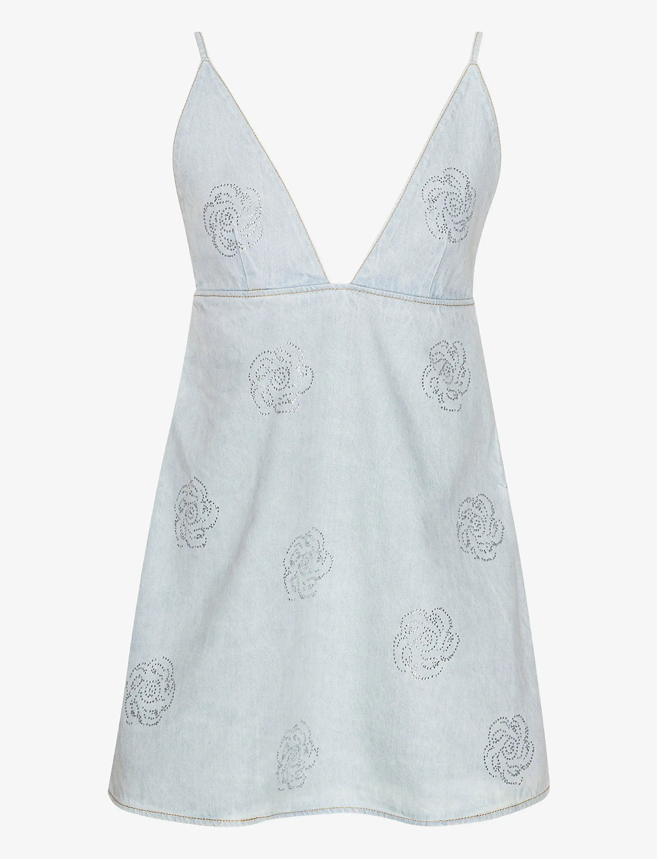 ROTATE Birger Christensen - Denim Stud Mini Dress - jeanskleider - light blue denim - 2