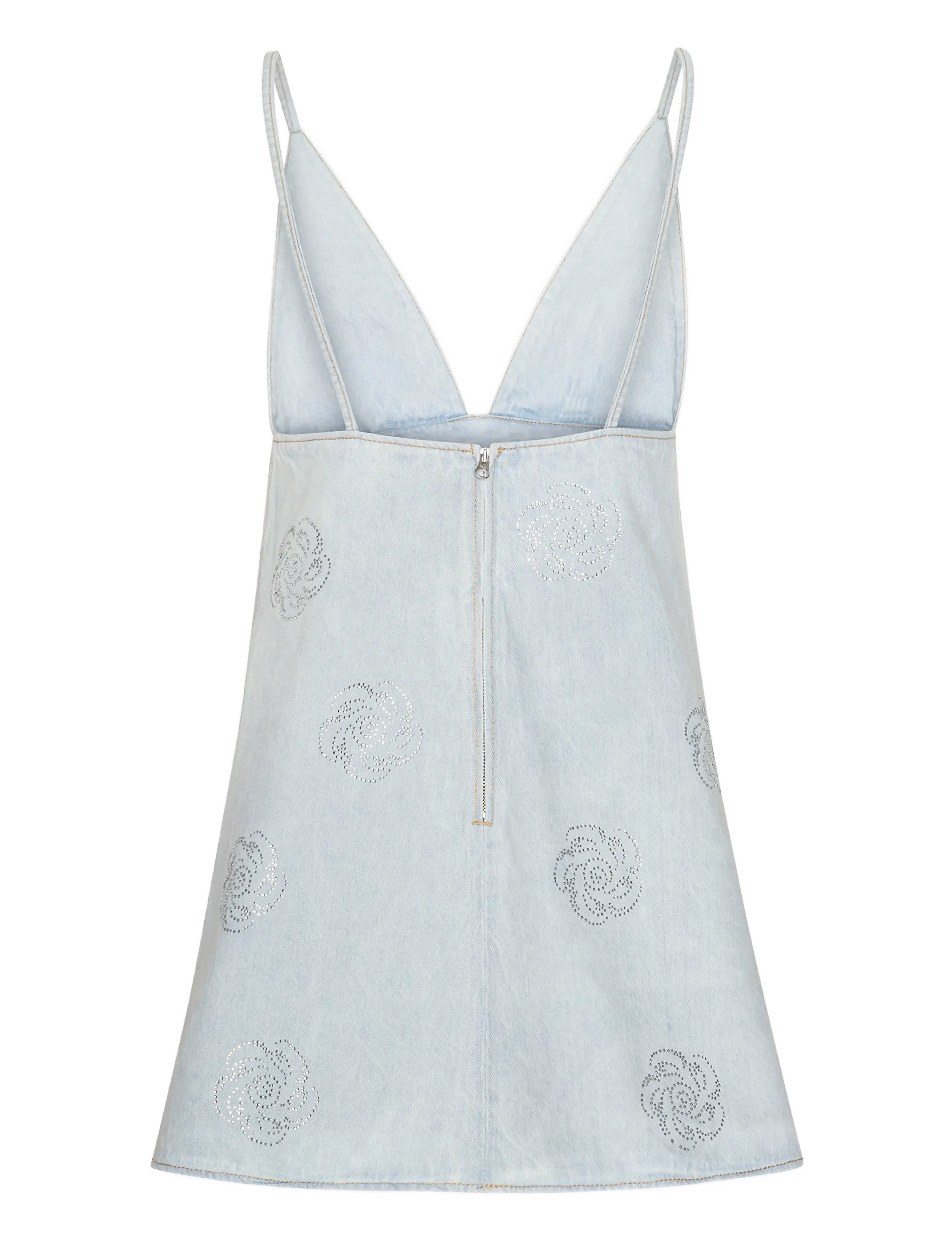 ROTATE - Denim Stud Mini Dress - džinsinės suknelės - light blue denim - 3