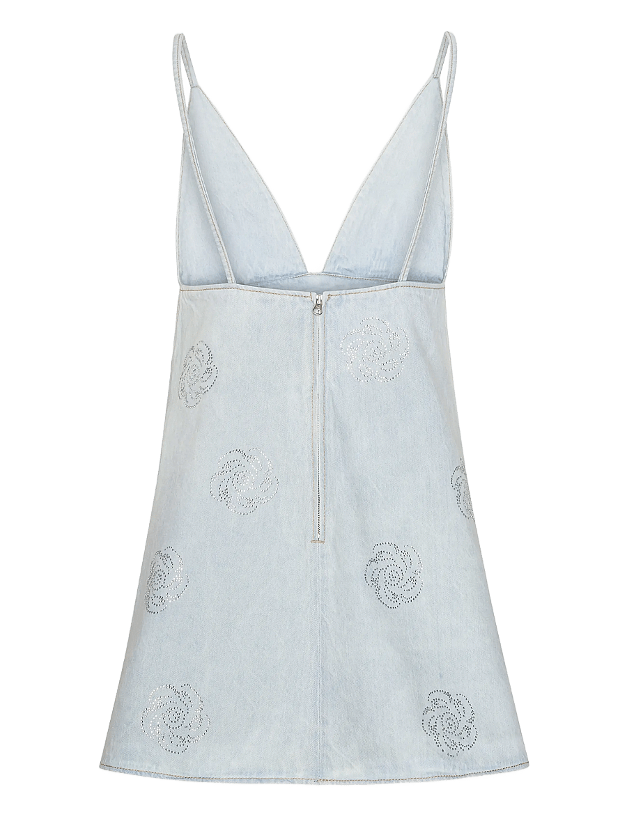 ROTATE - Denim Stud Mini Dress - džinsinės suknelės - light blue denim - 3