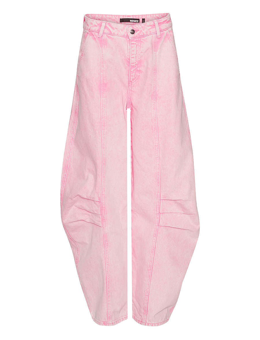 ROTATE - CARGO DENIM PANTS - light pink denim - 1