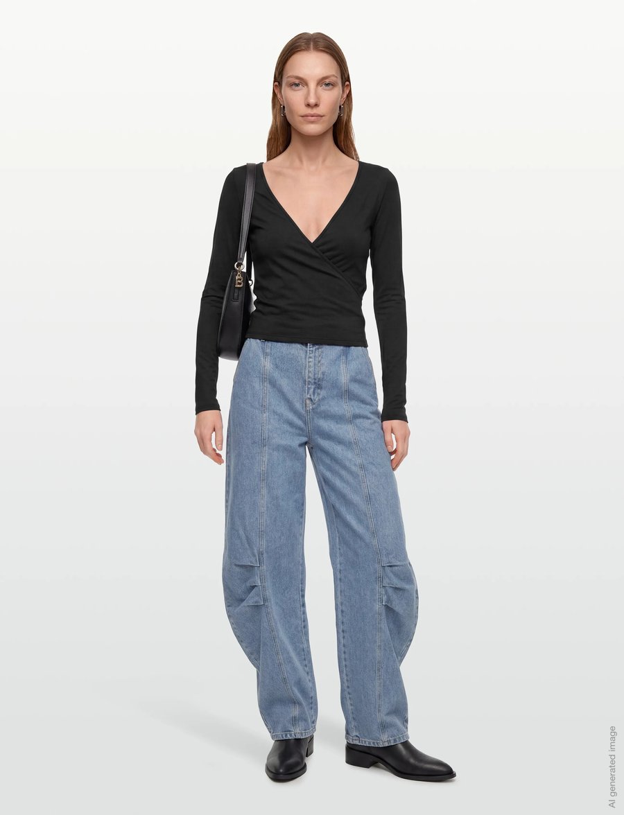 ROTATE - CARGO DENIM PANTS - cargobyxor - vintage blue, denim - 0