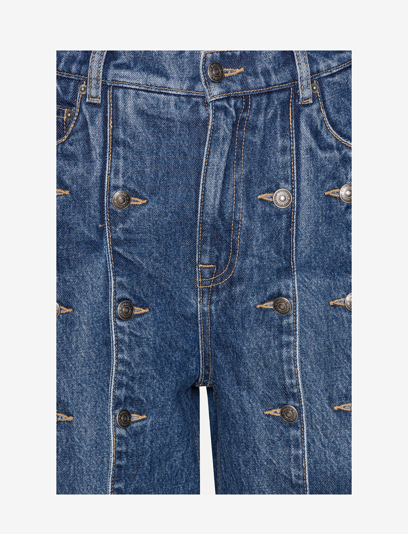 ROTATE Birger Christensen - Button Detail Wide Jeans - hosen mit weitem bein - medium blue denim - 2