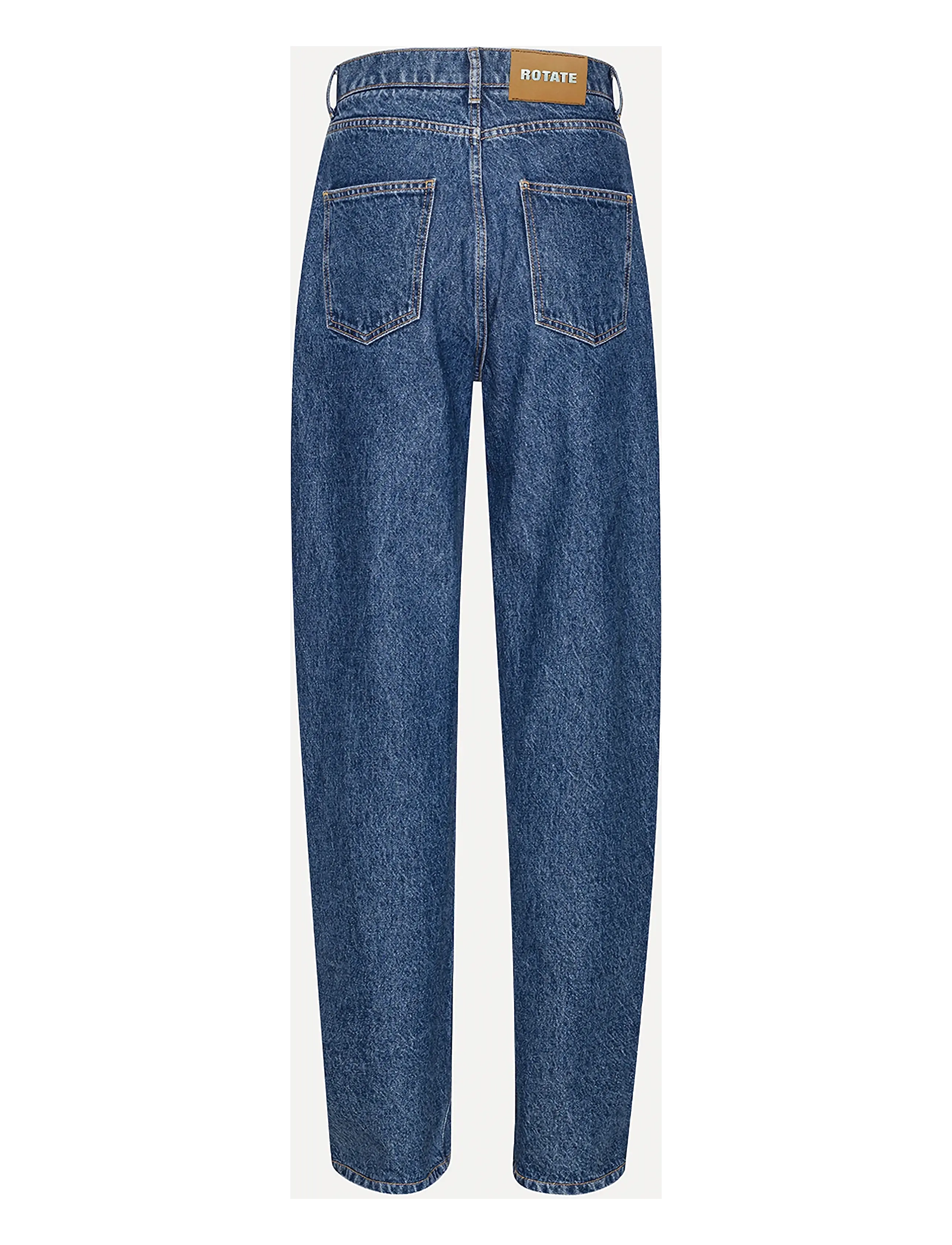 ROTATE - BUTTON DETAIL WIDE JEANS - víðar gallabuxur - medium blue denim - 3