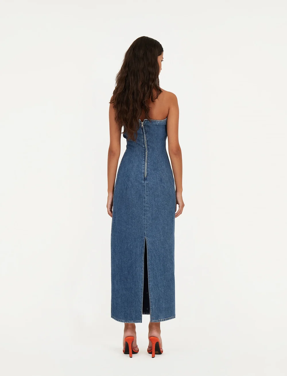 ROTATE Birger Christensen - Denim Button Detail Dress - etuikleider - medium blue denim - 5