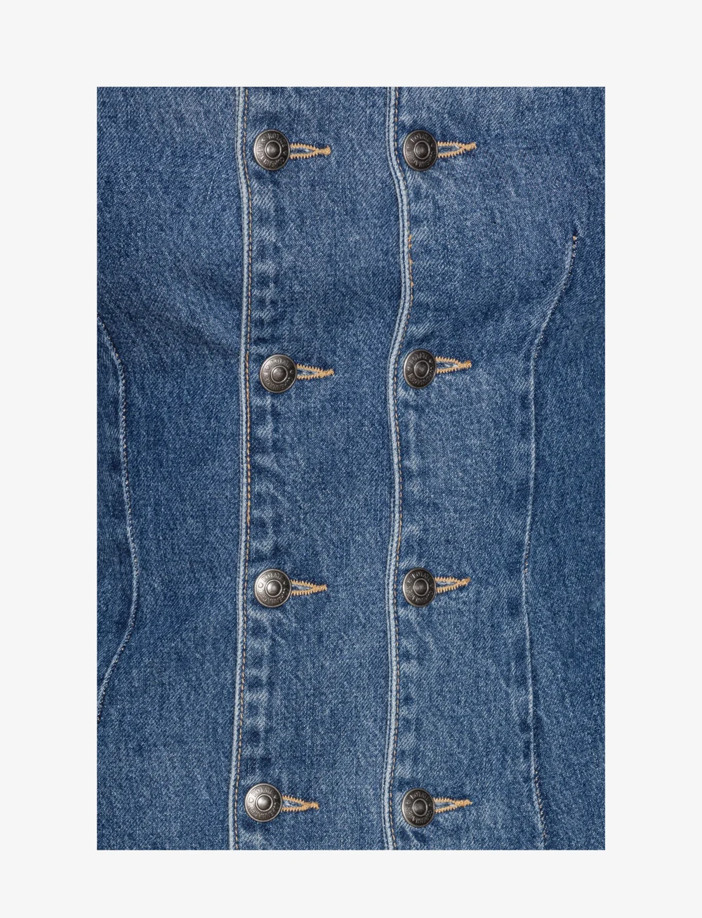 ROTATE Birger Christensen - Denim Button Detail Dress - etuikleider - medium blue denim - 3