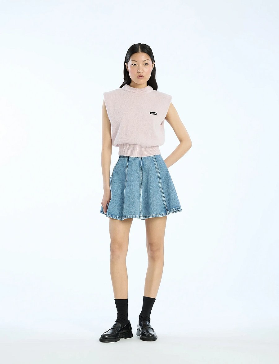 ROTATE - DENIM MINI SKIRT - jeansröcke - vintage blue, denim - 0