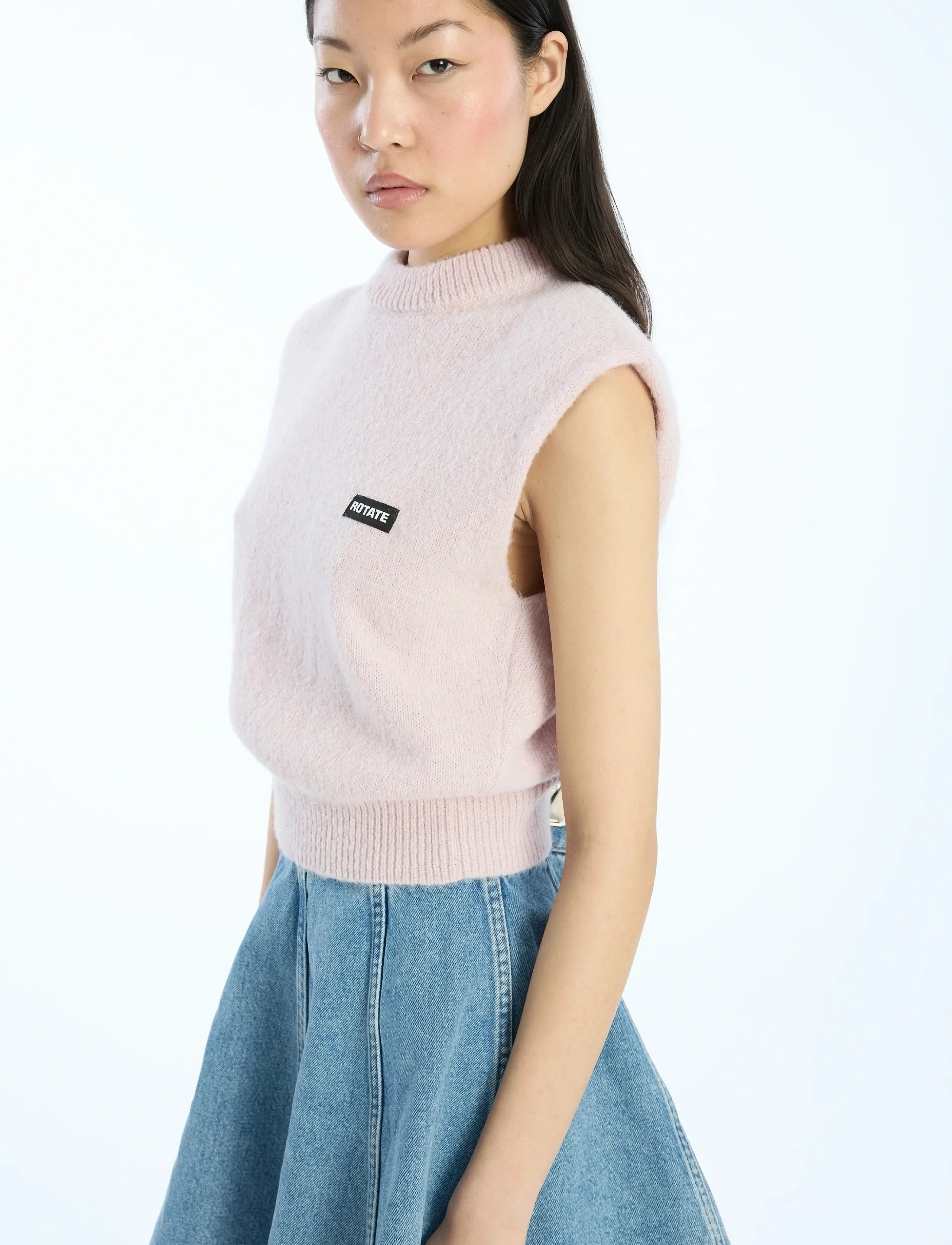 ROTATE - DENIM MINI SKIRT - jeansröcke - vintage blue, denim - 4