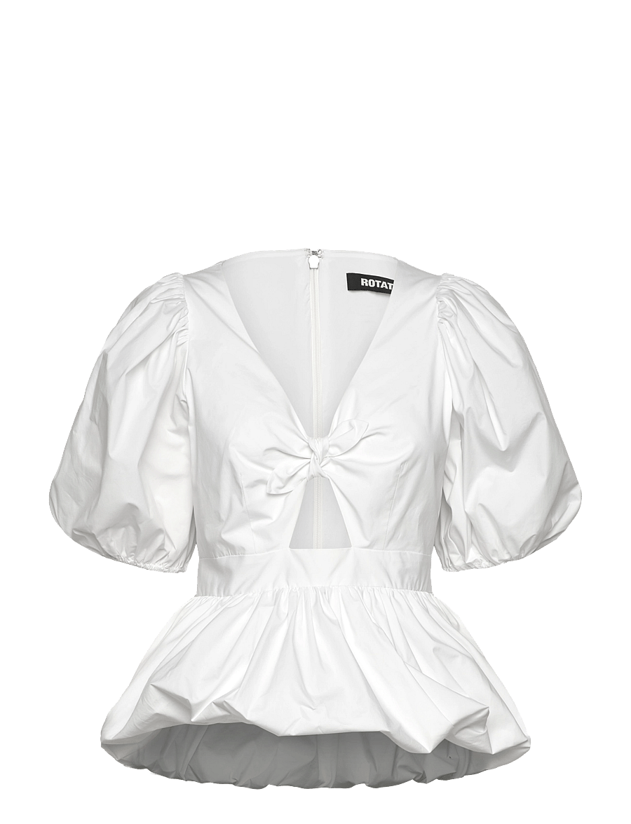ROTATE - Puff Sleeve Bubble Top - bright white - 1