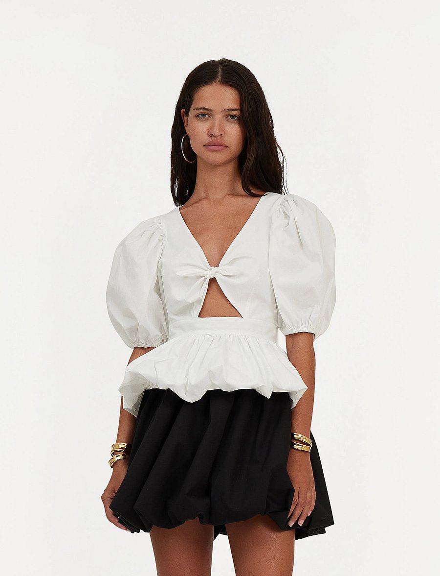ROTATE - Puff Sleeve Bubble Top - bright white - 5